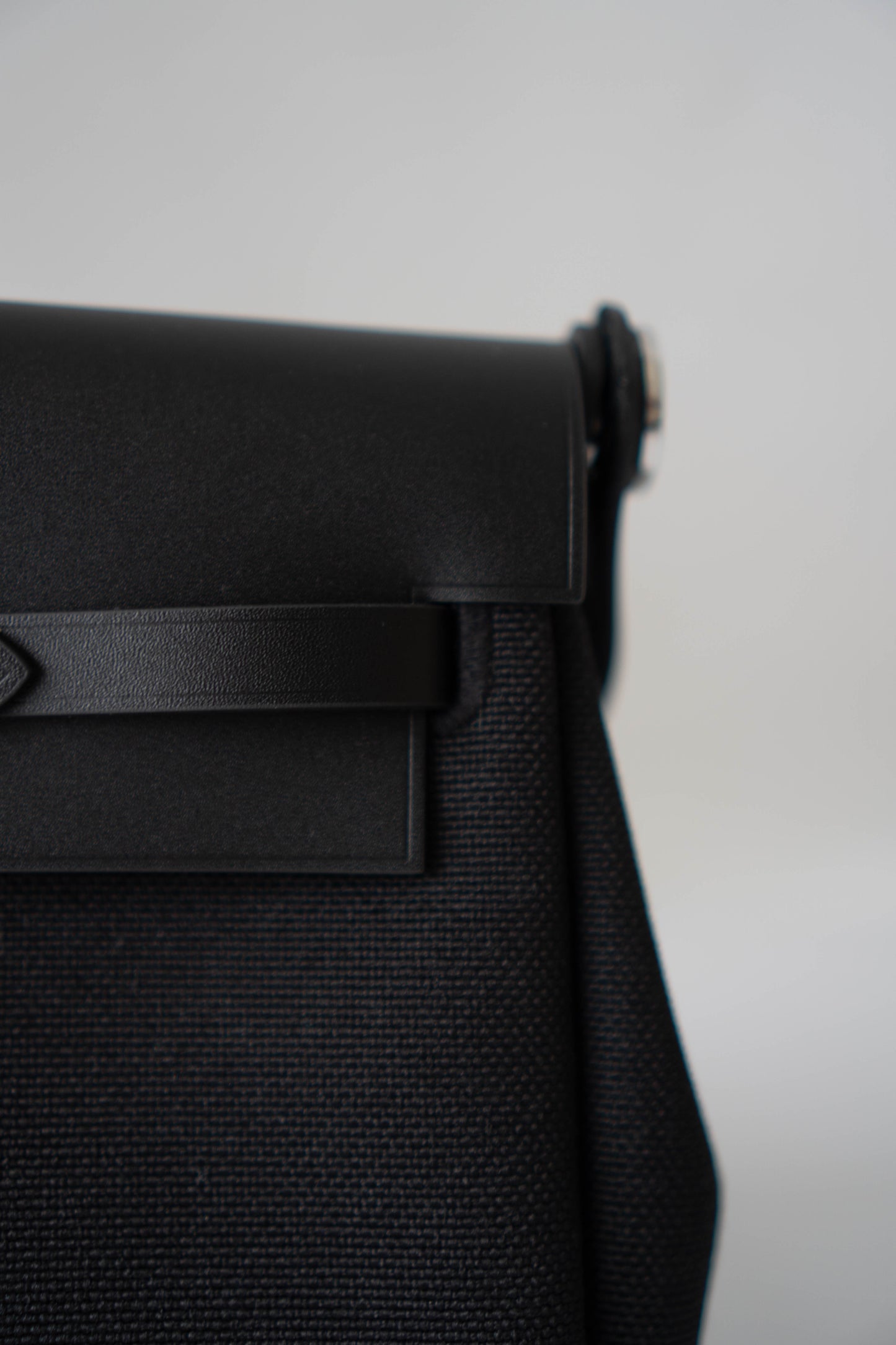 Mini Herbag – Black Canvas & Leather with Palladium Hardware
