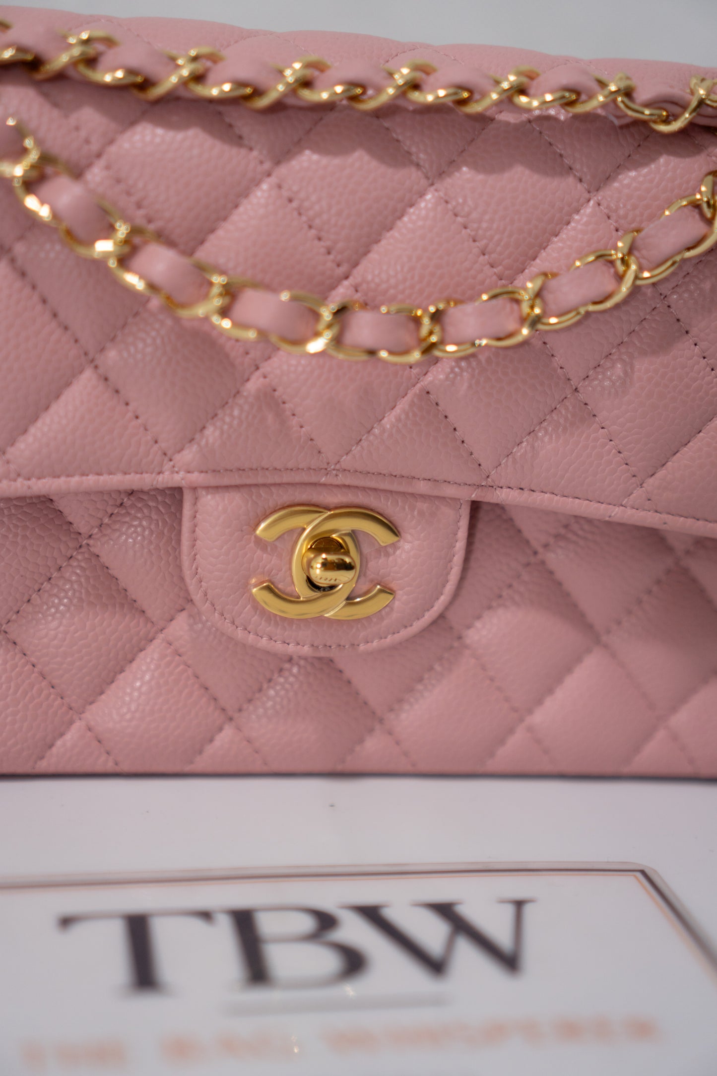 Classic Flap Bag – Light Pink Caviar Leather with Gold Hardware