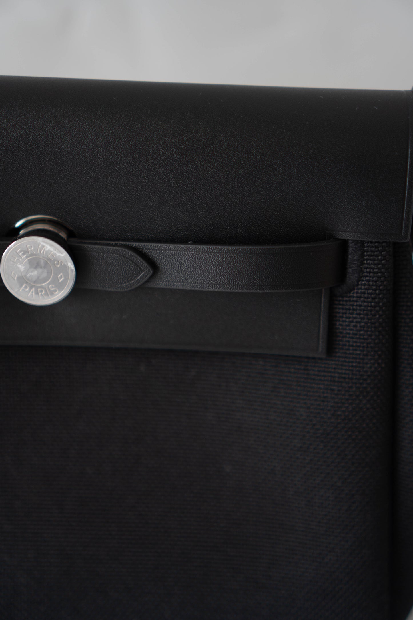 Mini Herbag – Black Canvas & Leather with Palladium Hardware