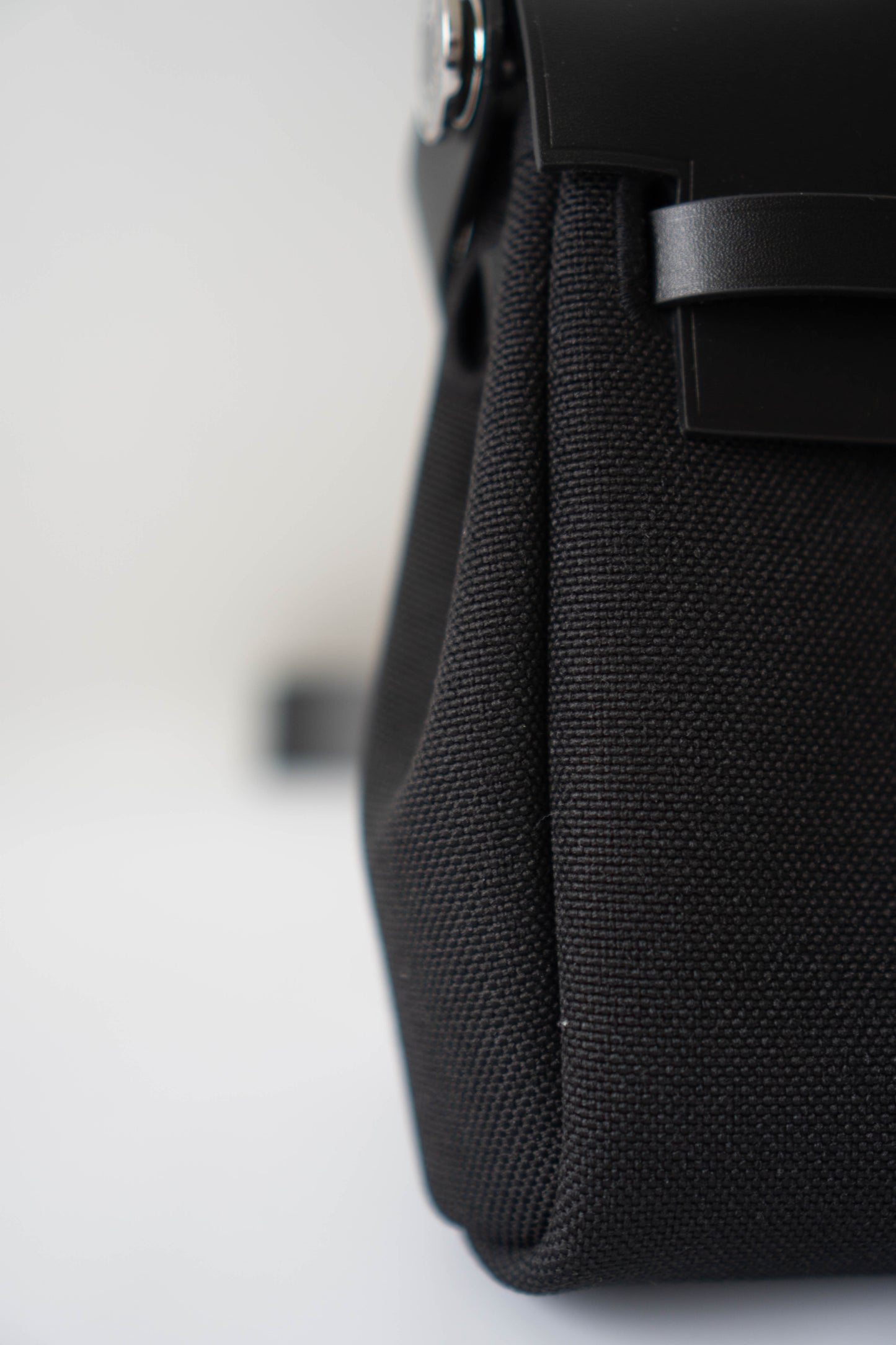 Mini Herbag – Black Canvas & Leather with Palladium Hardware