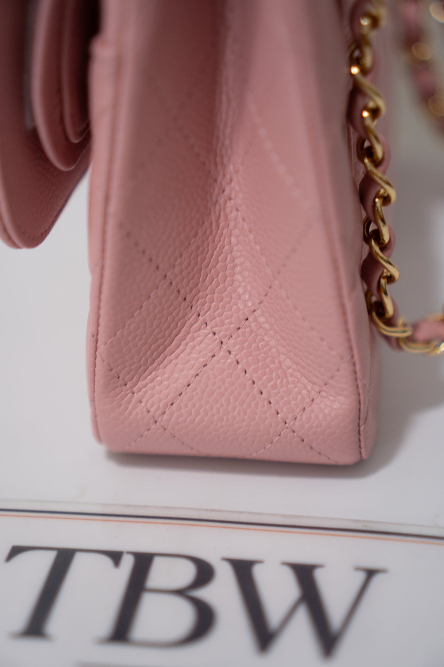 Classic Flap Bag – Light Pink Caviar Leather with Gold Hardware