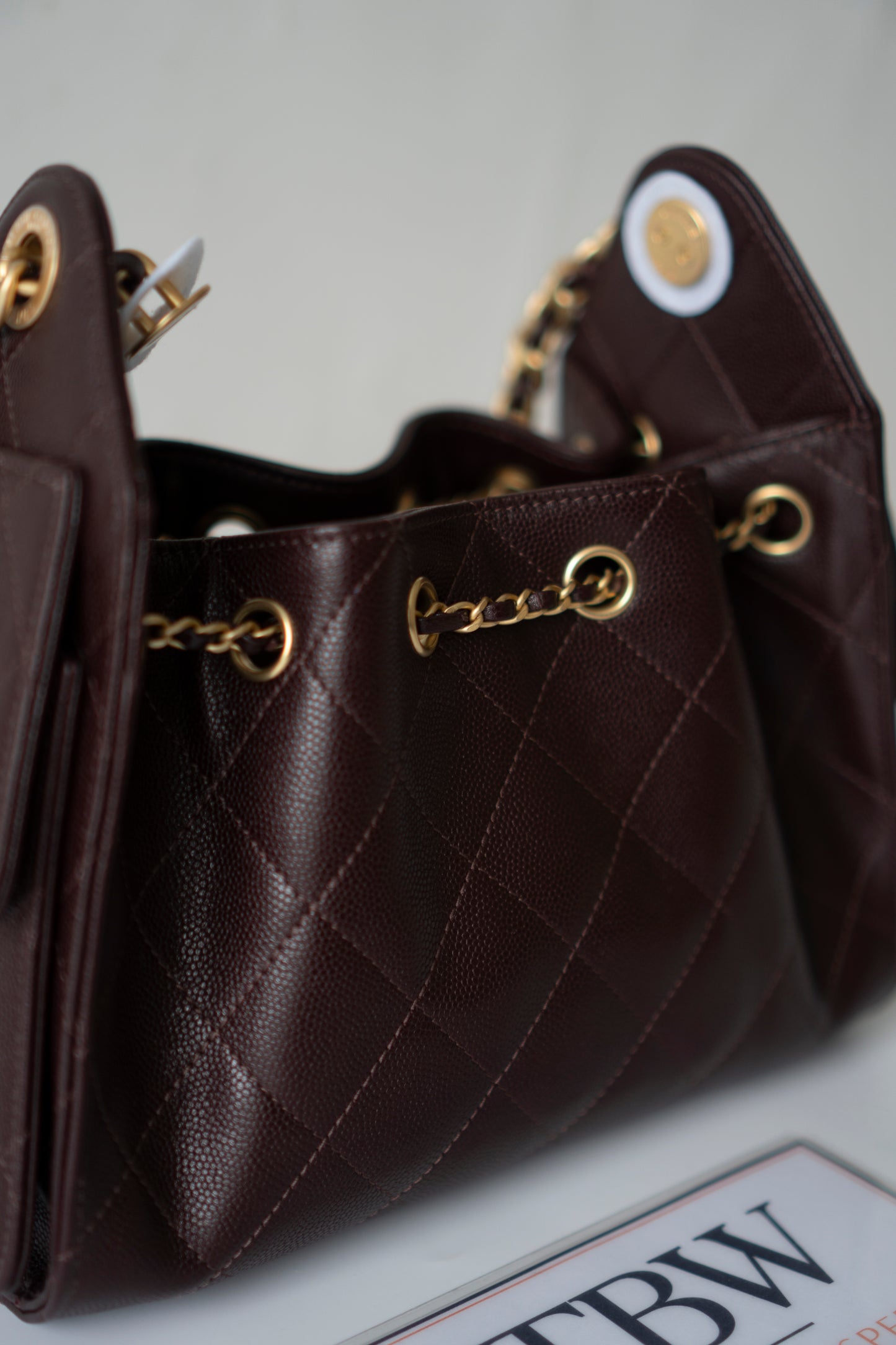 C25 Mini – Dark Brown Quilted Caviar Leather with Gold Hardware