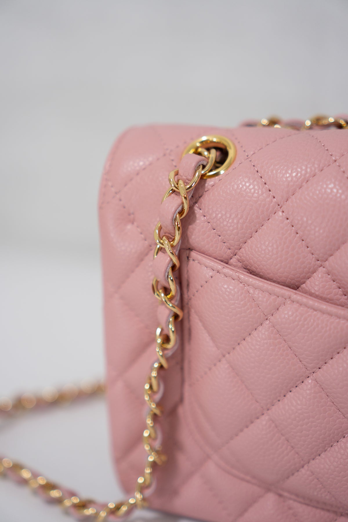 Classic Flap Bag – Light Pink Caviar Leather with Gold Hardware