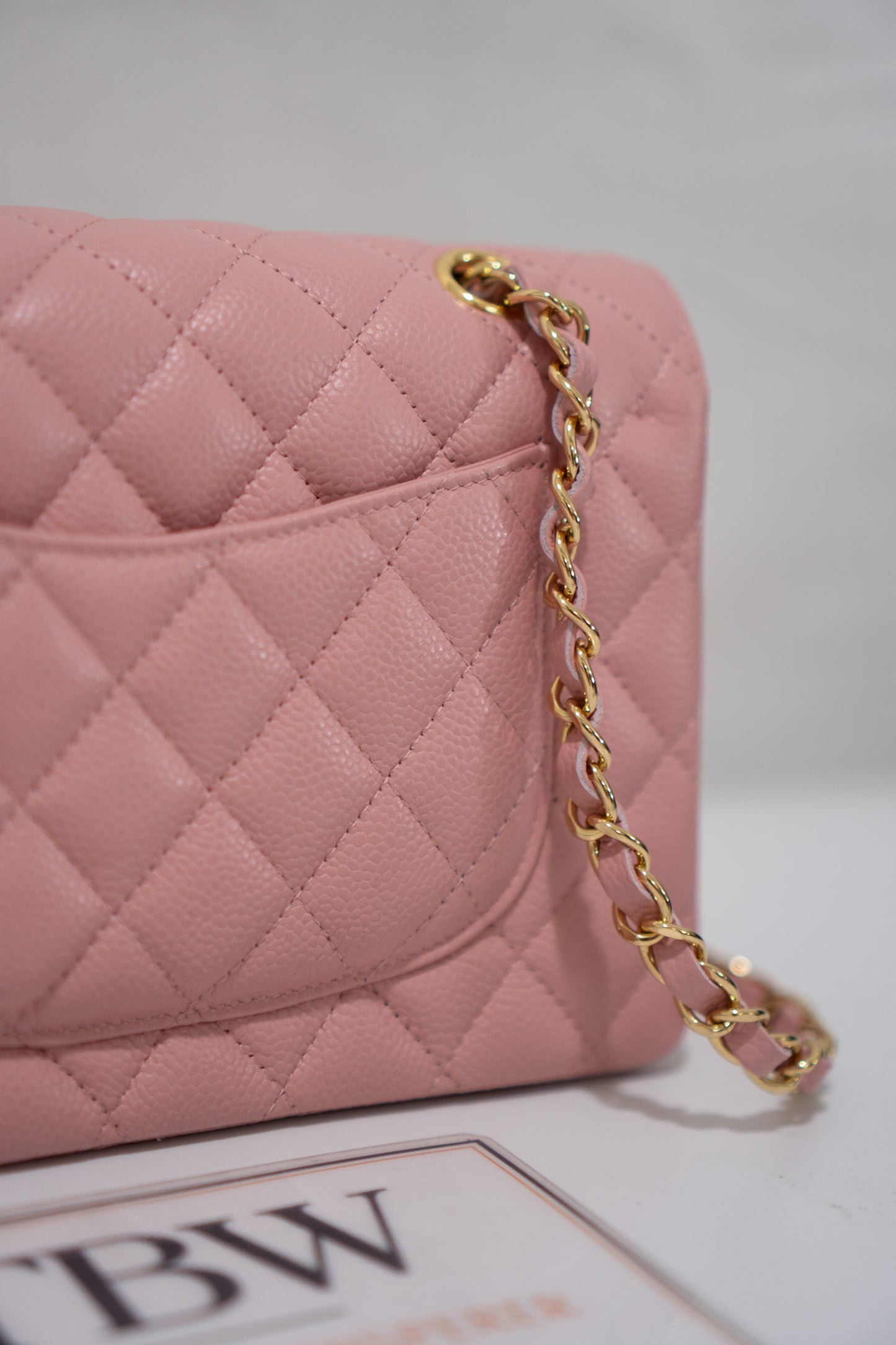 Classic Flap Bag – Light Pink Caviar Leather with Gold Hardware