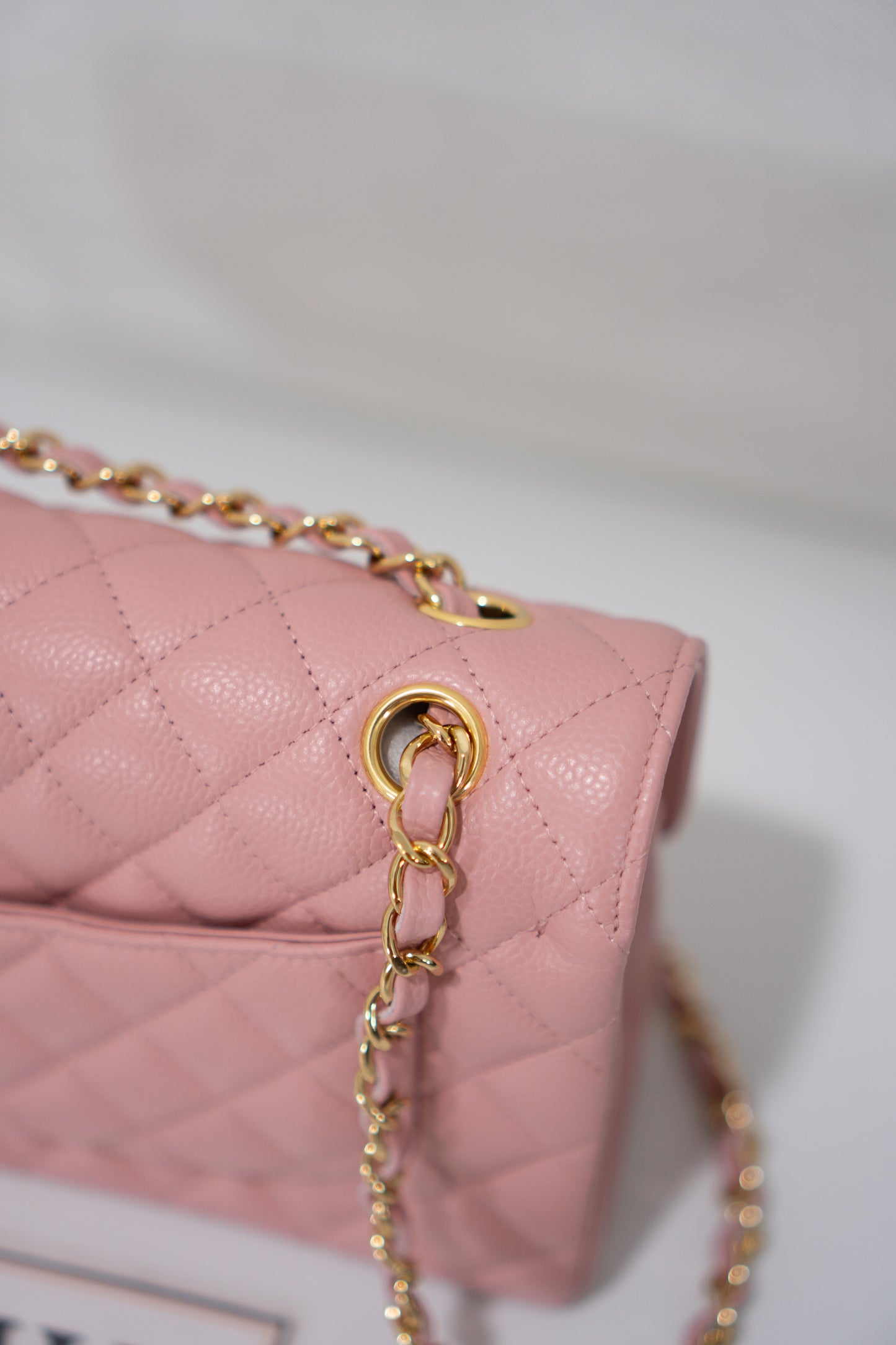 Classic Flap Bag – Light Pink Caviar Leather with Gold Hardware