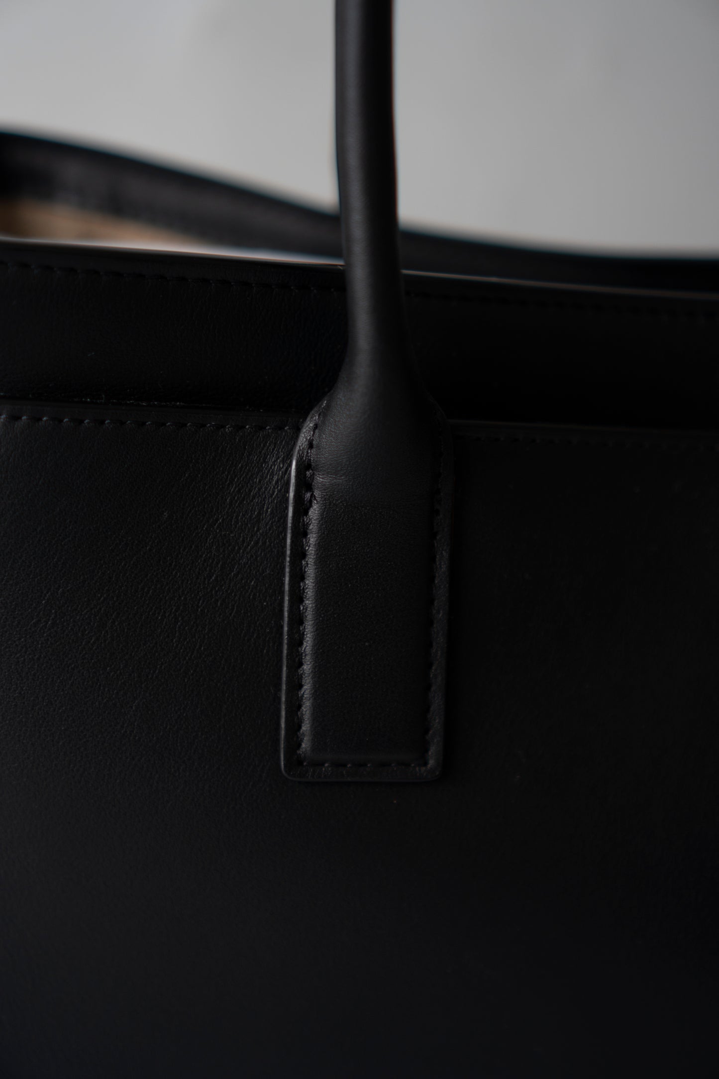 Archetype Small Shopping Tote (26S) – Black Calfskin with Gold Hardware