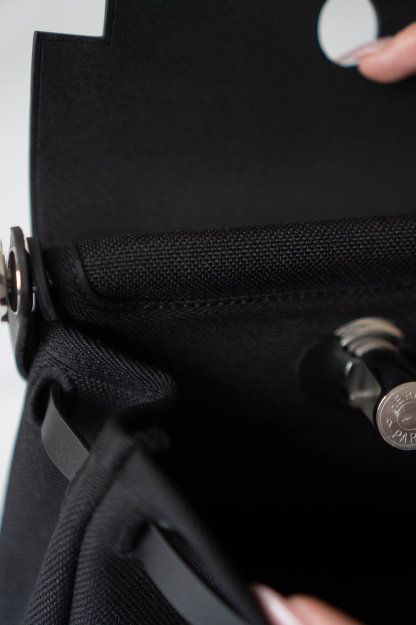 Mini Herbag – Black Canvas & Leather with Palladium Hardware