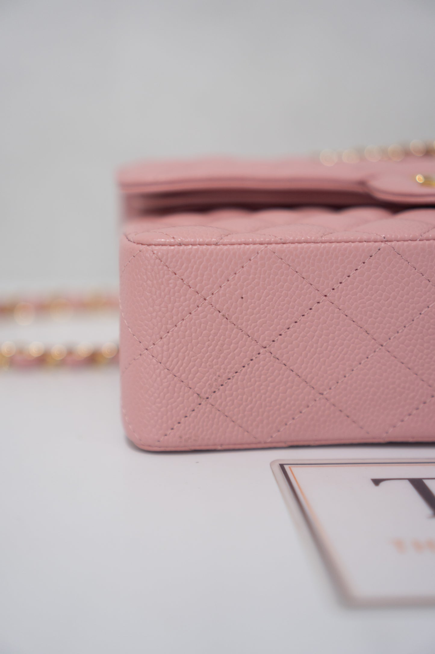 Classic Flap Bag – Light Pink Caviar Leather with Gold Hardware