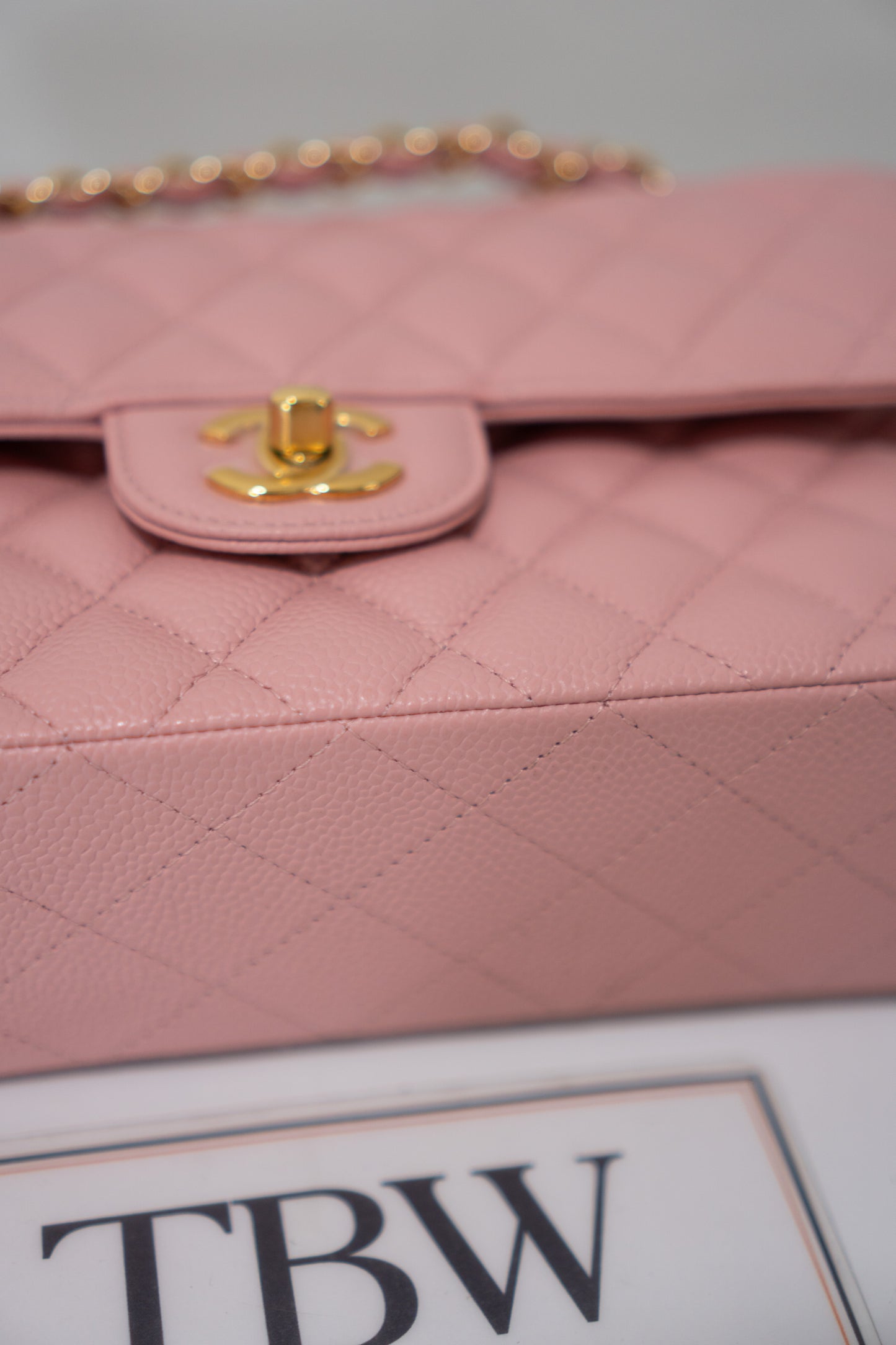 Classic Flap Bag – Light Pink Caviar Leather with Gold Hardware