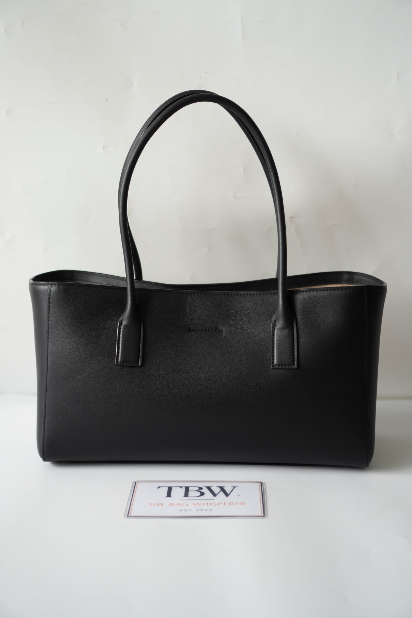Archetype Small Shopping Tote (26S) – Black Calfskin with Gold Hardware