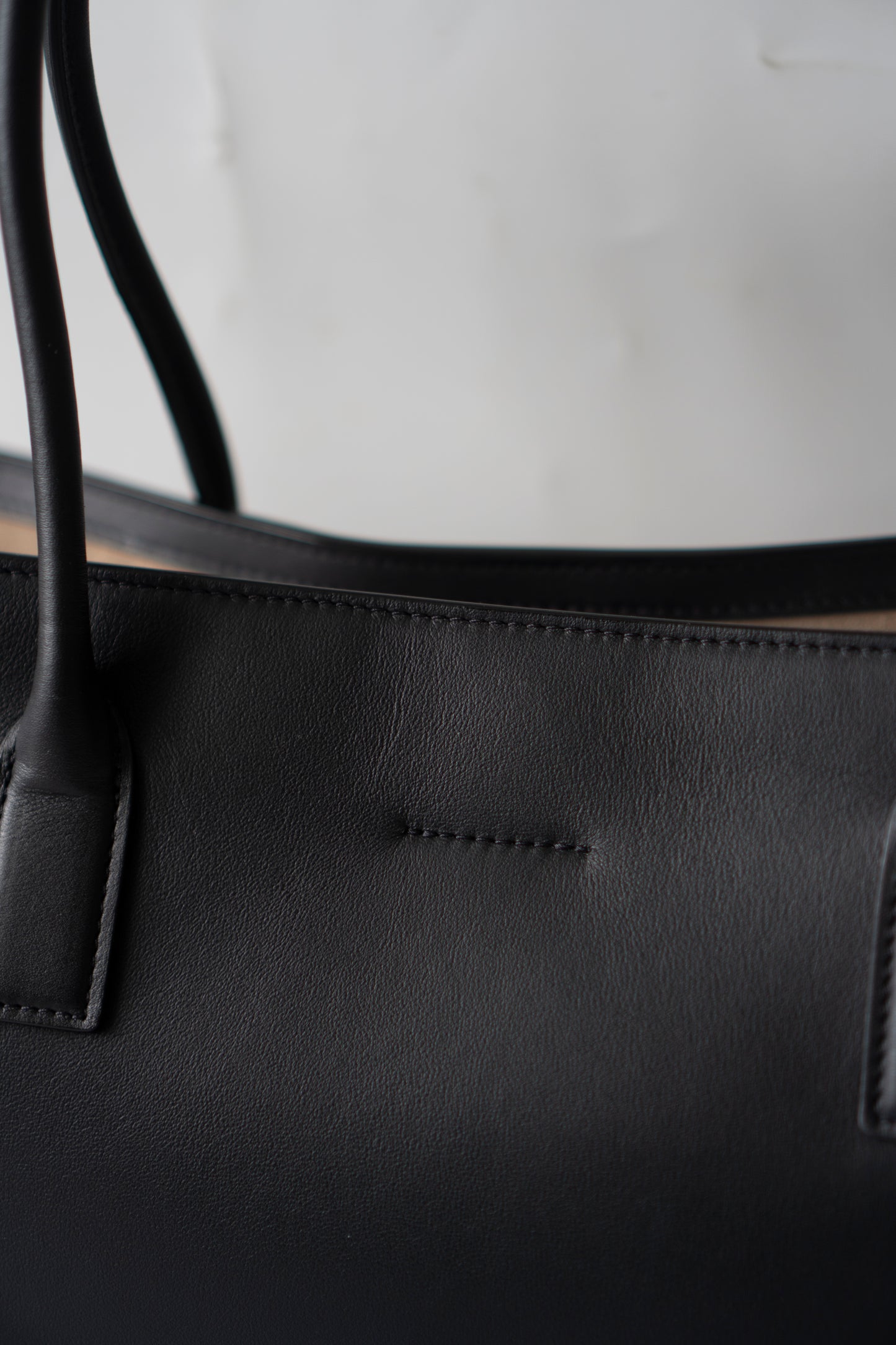 Archetype Small Shopping Tote (26S) – Black Calfskin with Gold Hardware