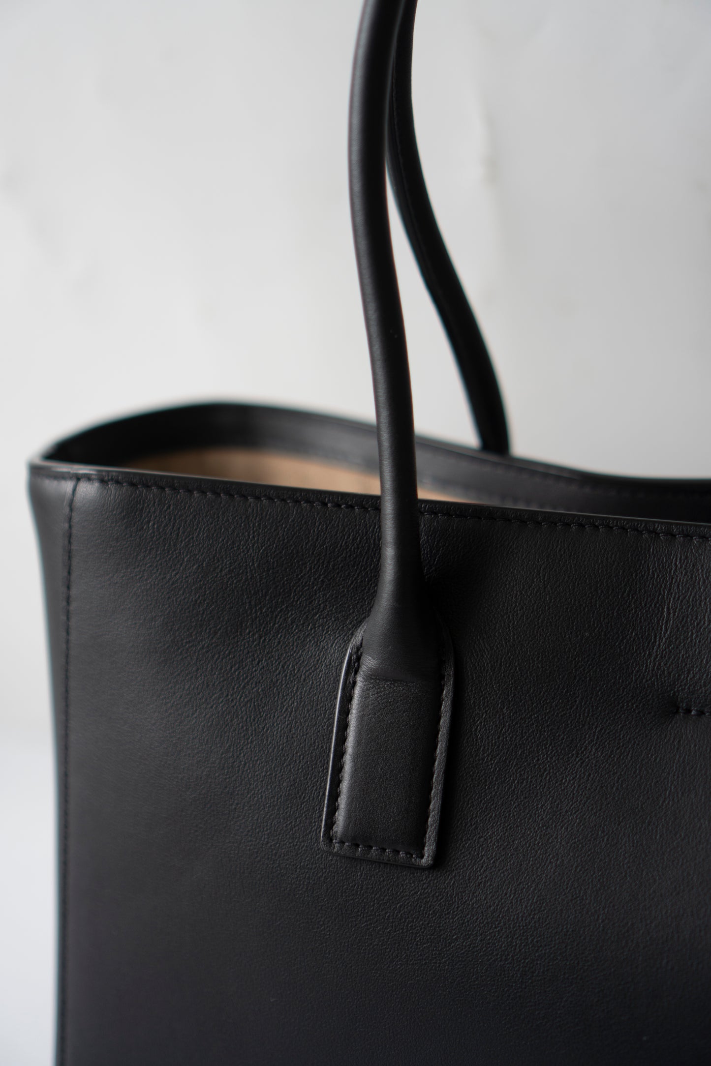 Archetype Small Shopping Tote (26S) – Black Calfskin with Gold Hardware