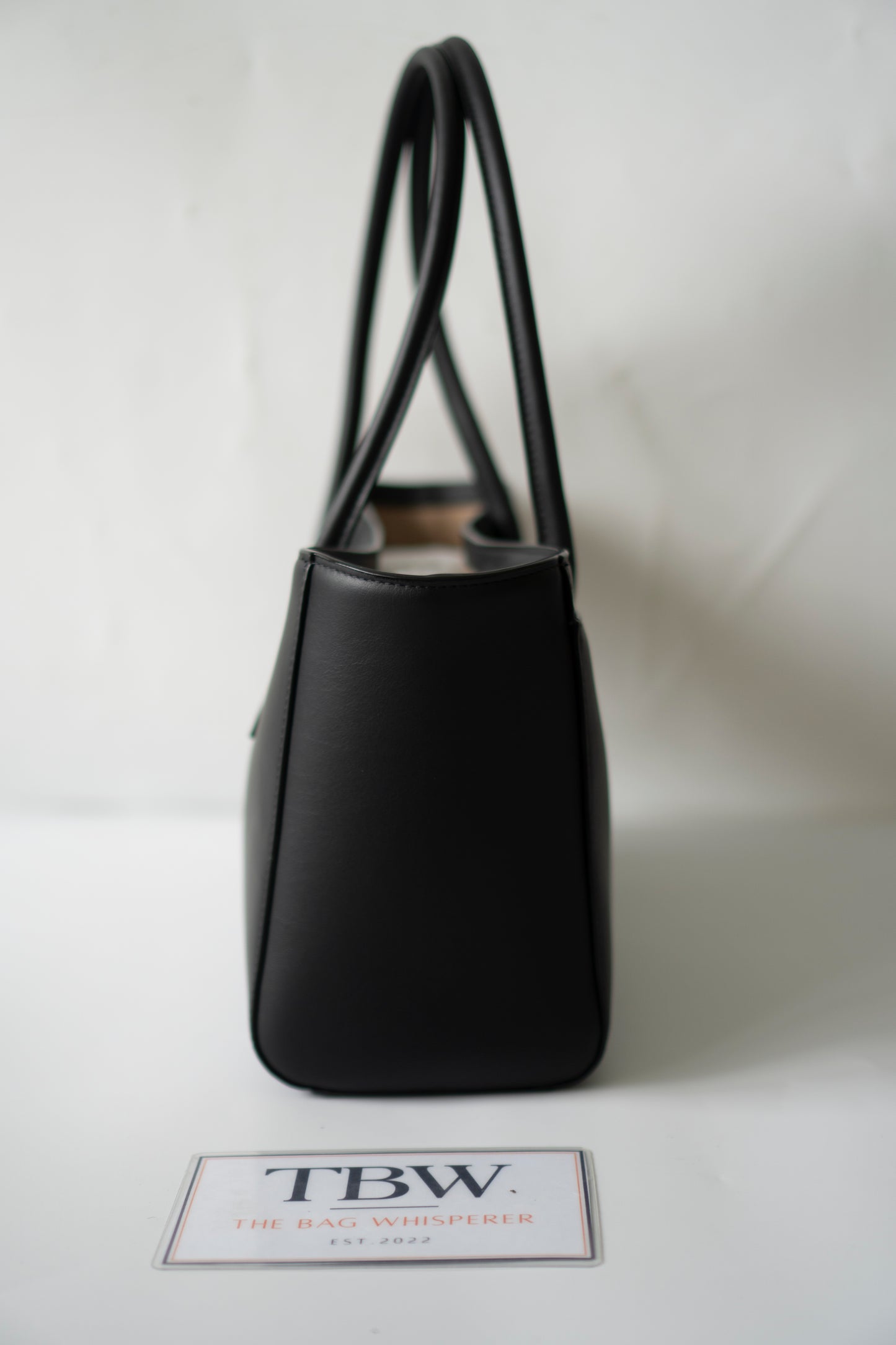 Archetype Small Shopping Tote (26S) – Black Calfskin with Gold Hardware