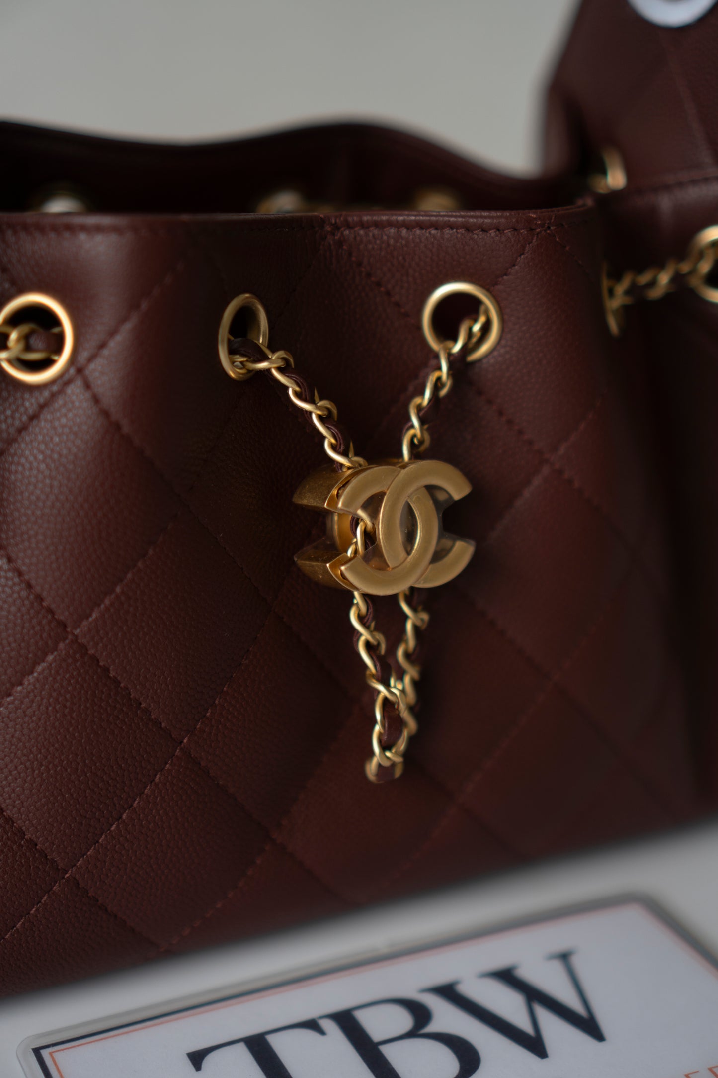 C25 Mini – Burgundy Quilted Caviar Leather with Gold Hardware