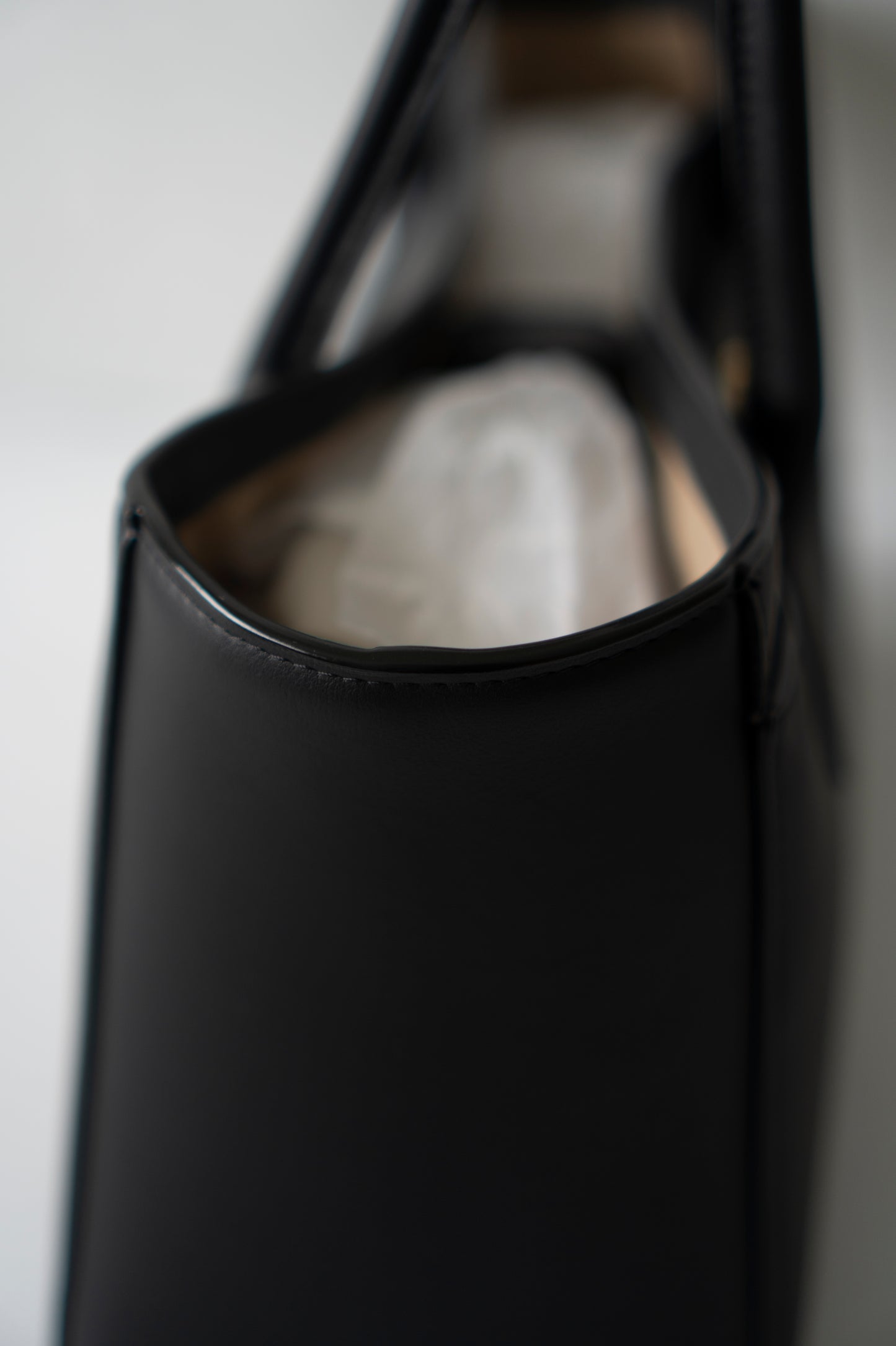 Archetype Small Shopping Tote (26S) – Black Calfskin with Gold Hardware