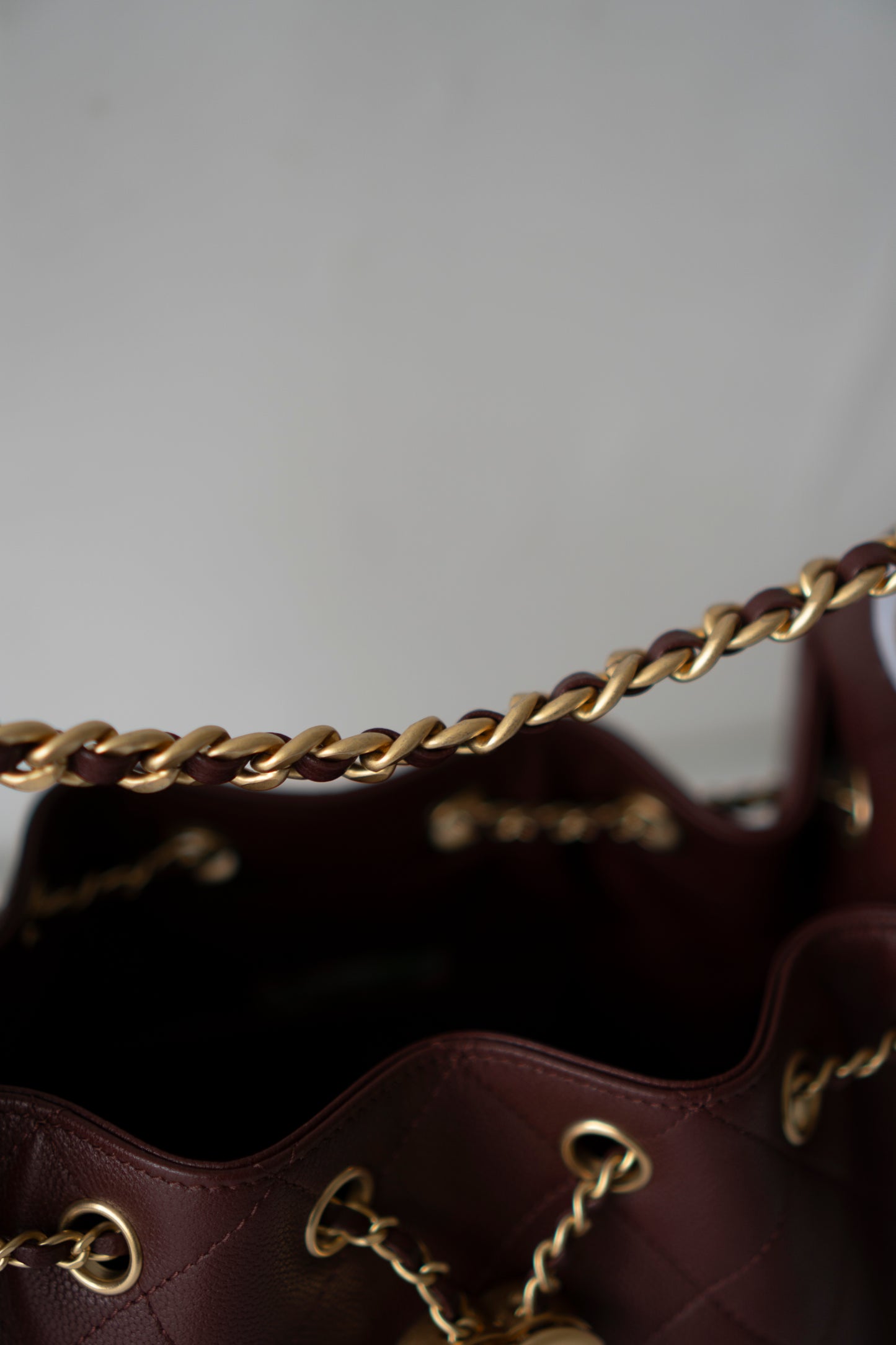 C25 Mini – Burgundy Quilted Caviar Leather with Gold Hardware
