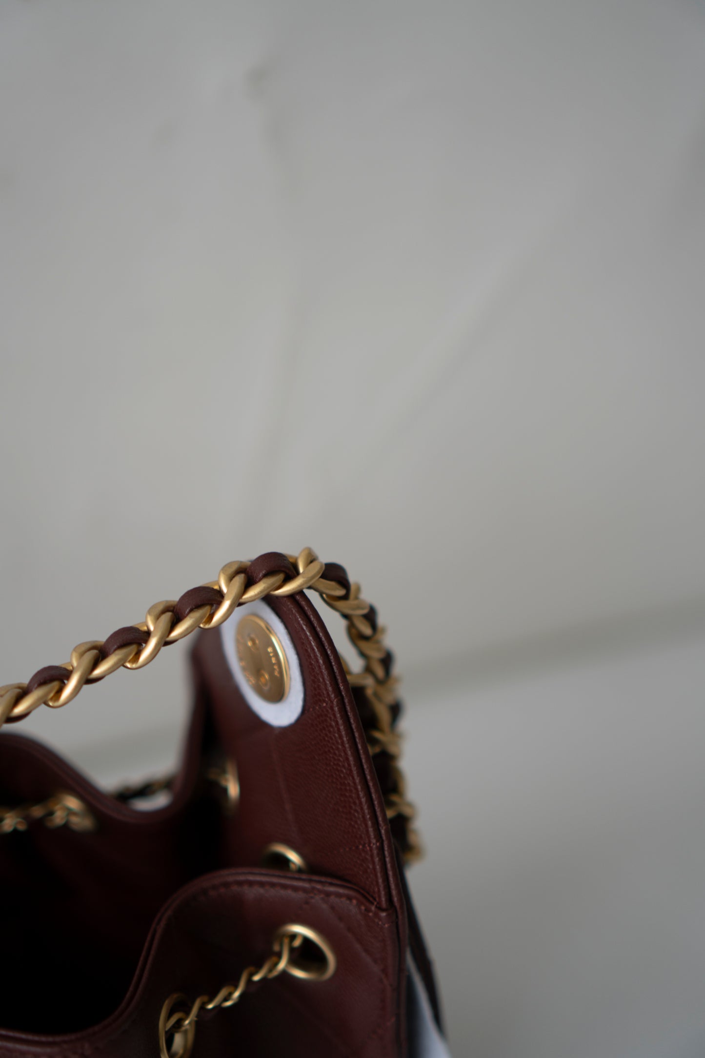 C25 Mini – Burgundy Quilted Caviar Leather with Gold Hardware
