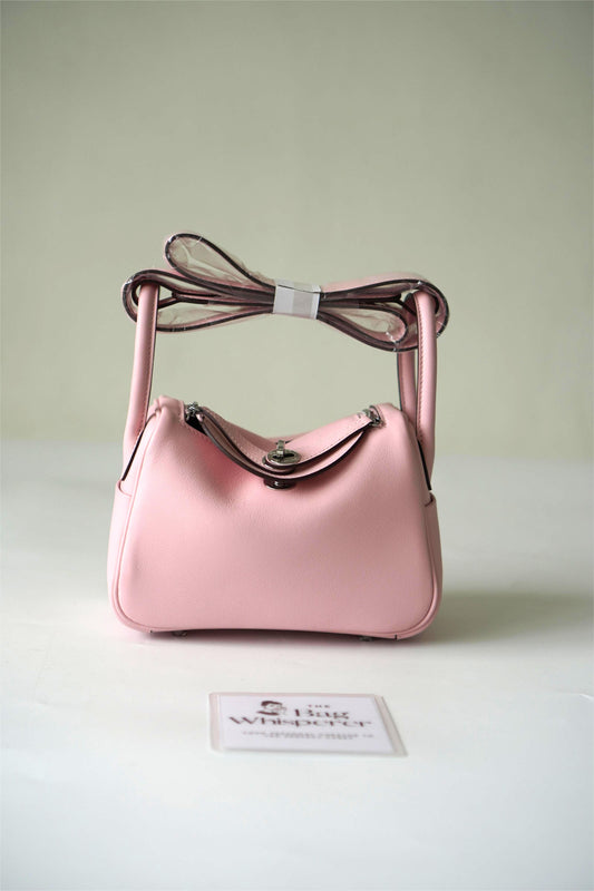 Mini Lindy in Rose Sakura Swift leather