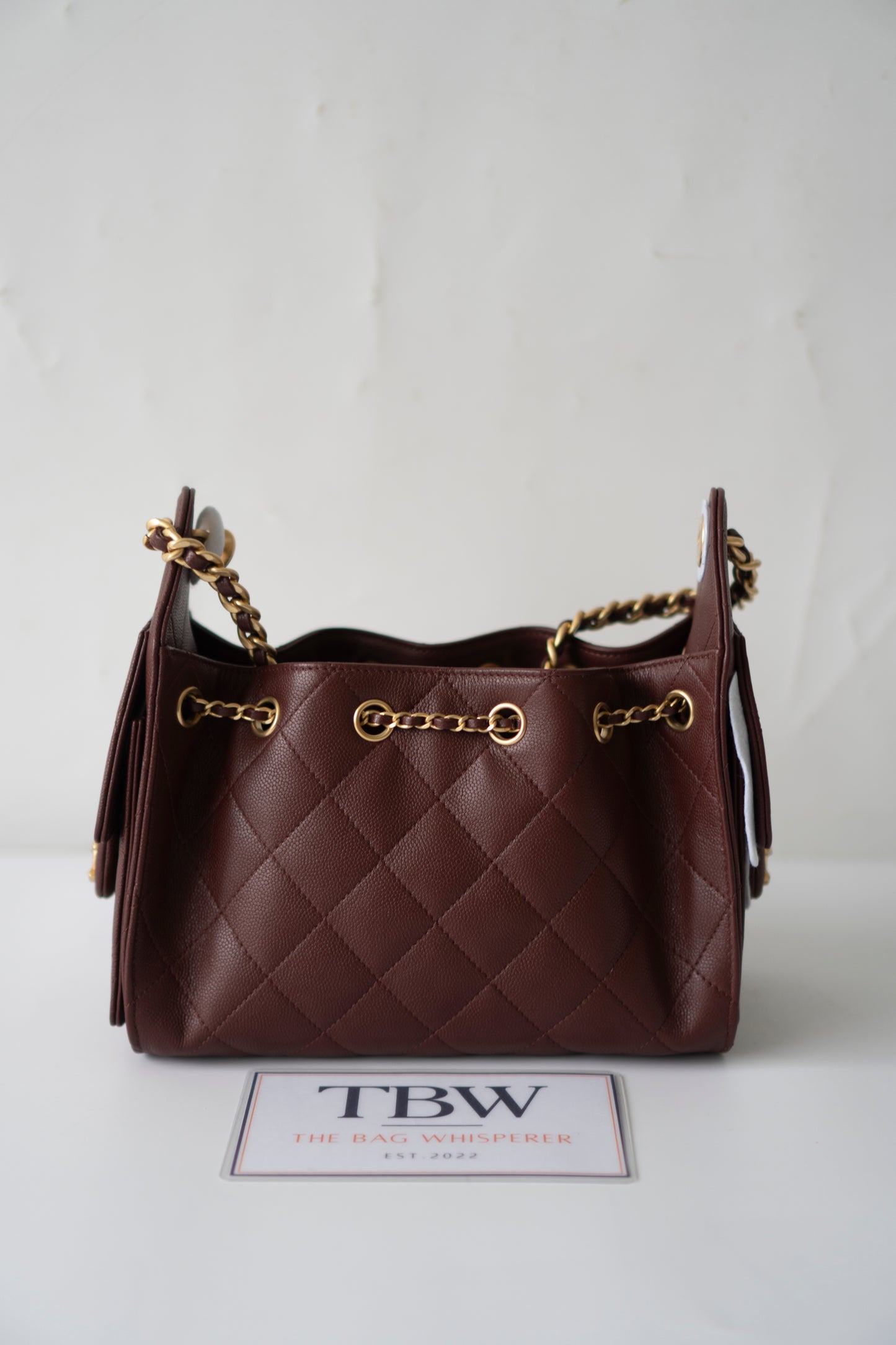 C25 Mini – Burgundy Quilted Caviar Leather with Gold Hardware
