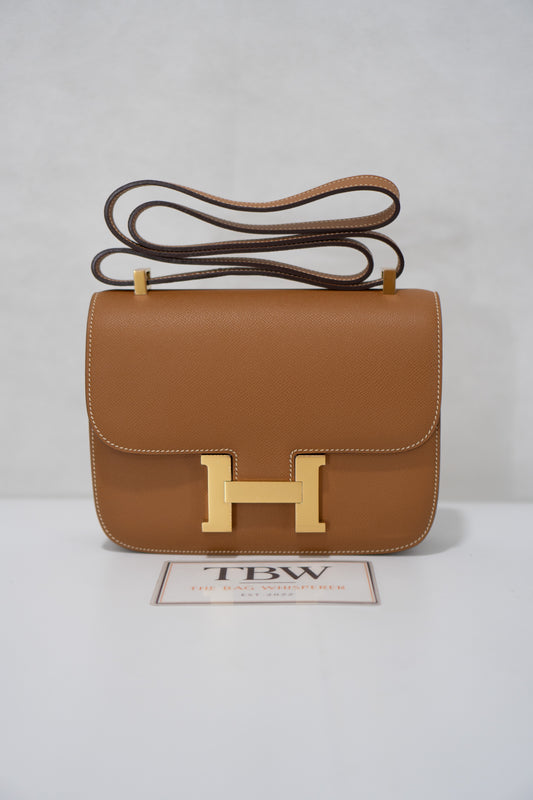 Constanc 23 – Gold Epsom Leather with Permabrass/Gold Hardware