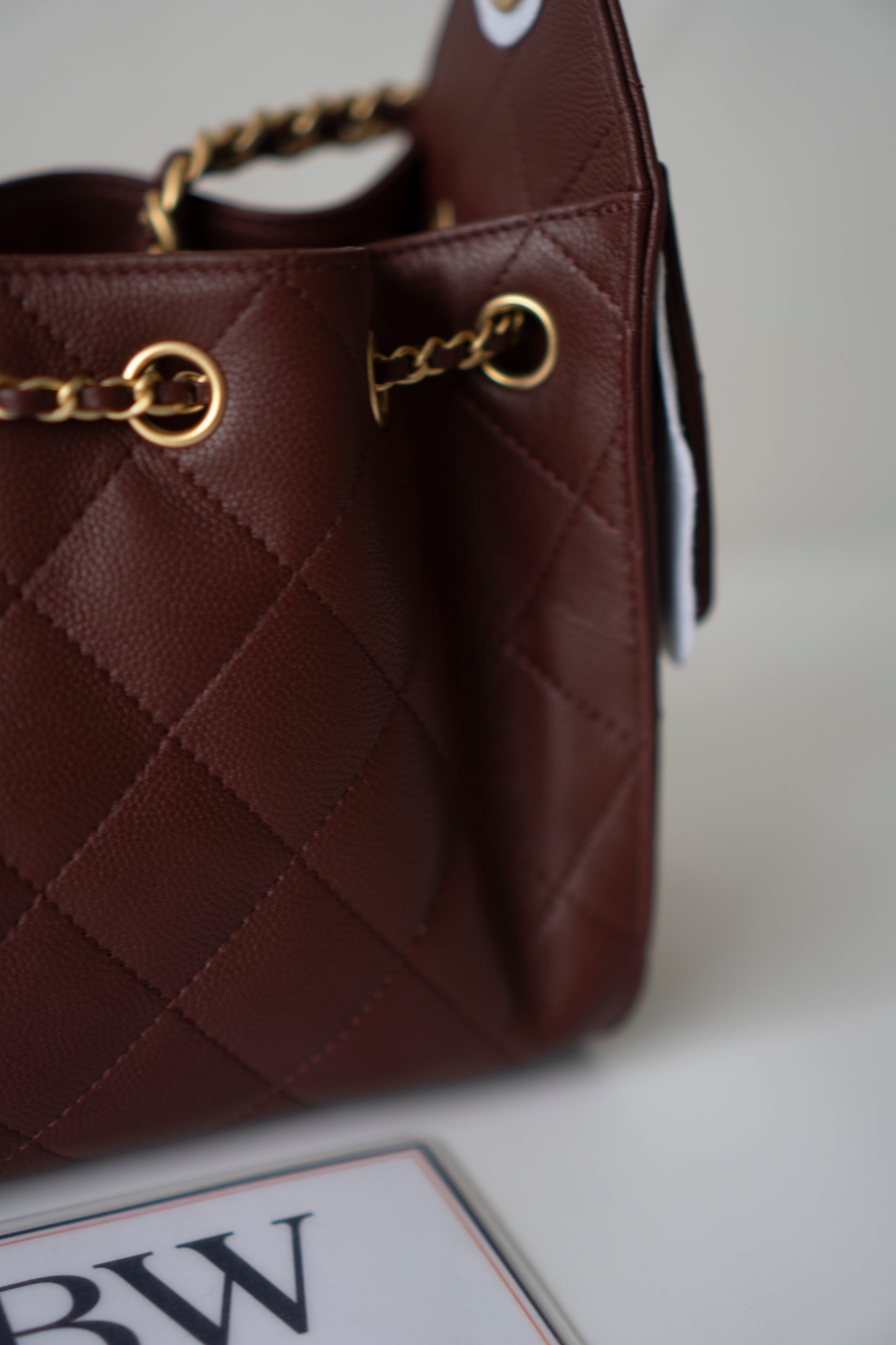 C25 Mini – Burgundy Quilted Caviar Leather with Gold Hardware