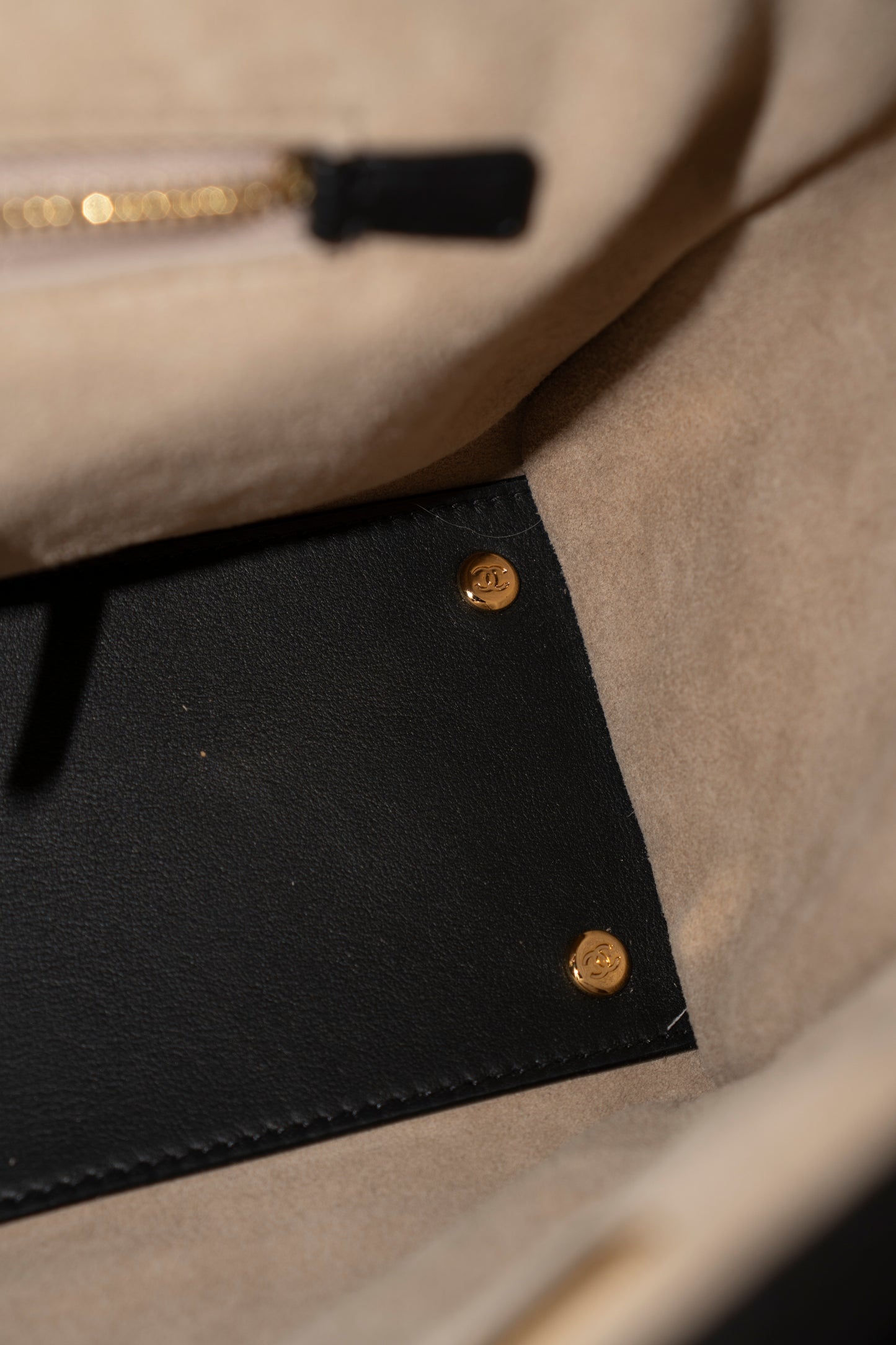 Archetype Small Shopping Tote (26S) – Black Calfskin with Gold Hardware