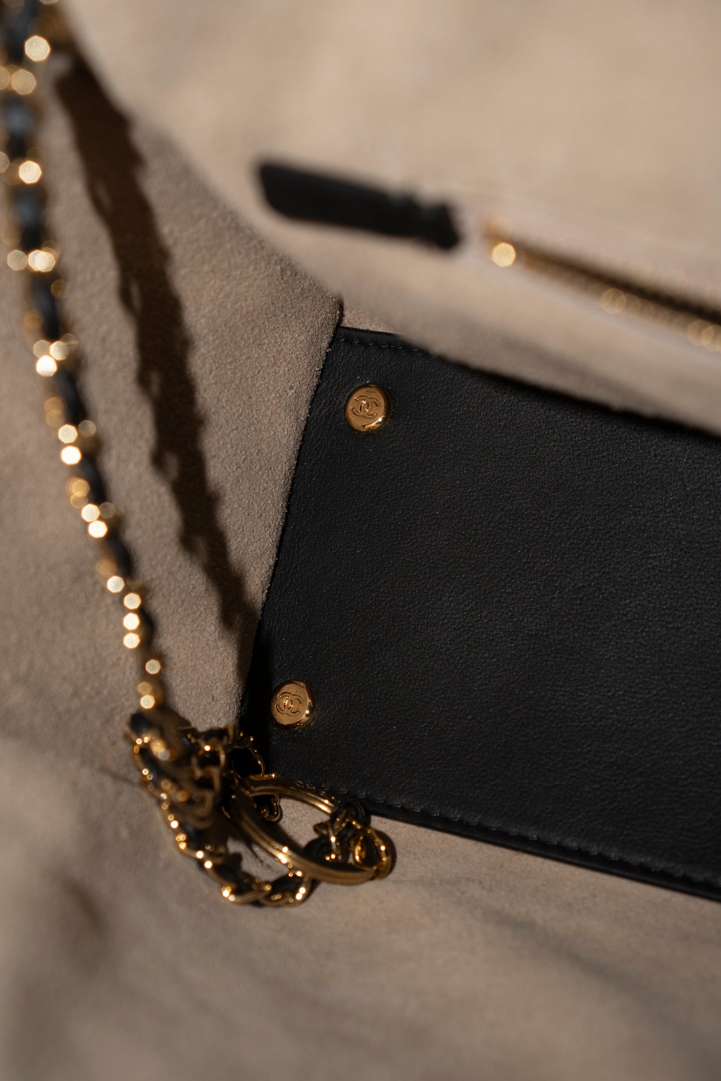 Archetype Small Shopping Tote (26S) – Black Calfskin with Gold Hardware