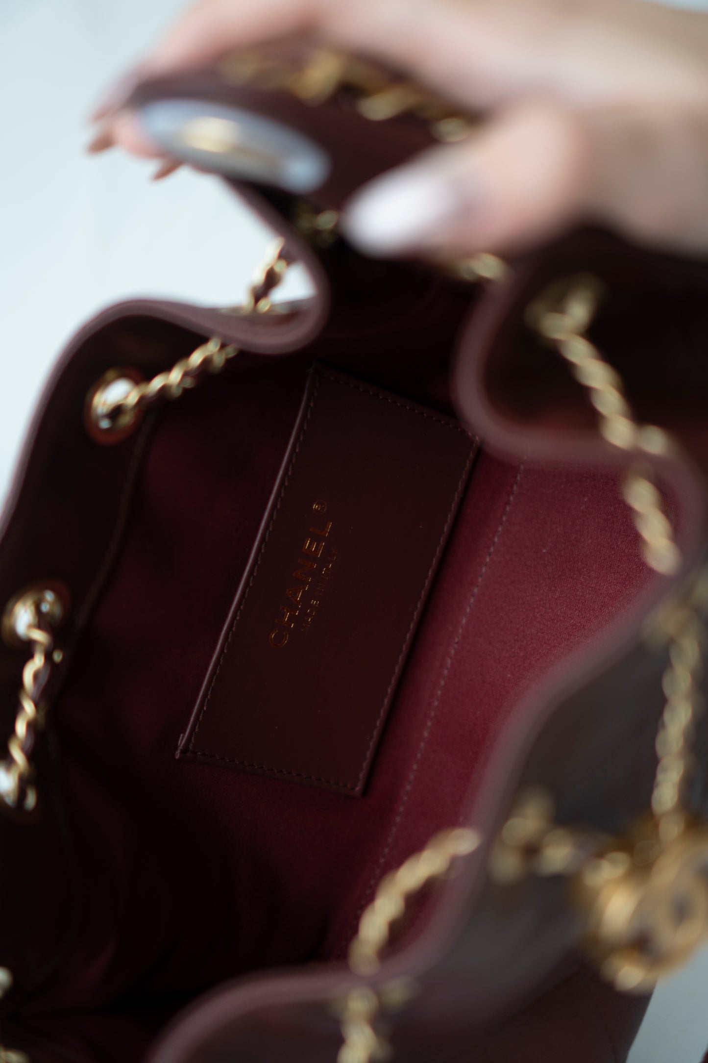 C25 Mini – Burgundy Quilted Caviar Leather with Gold Hardware