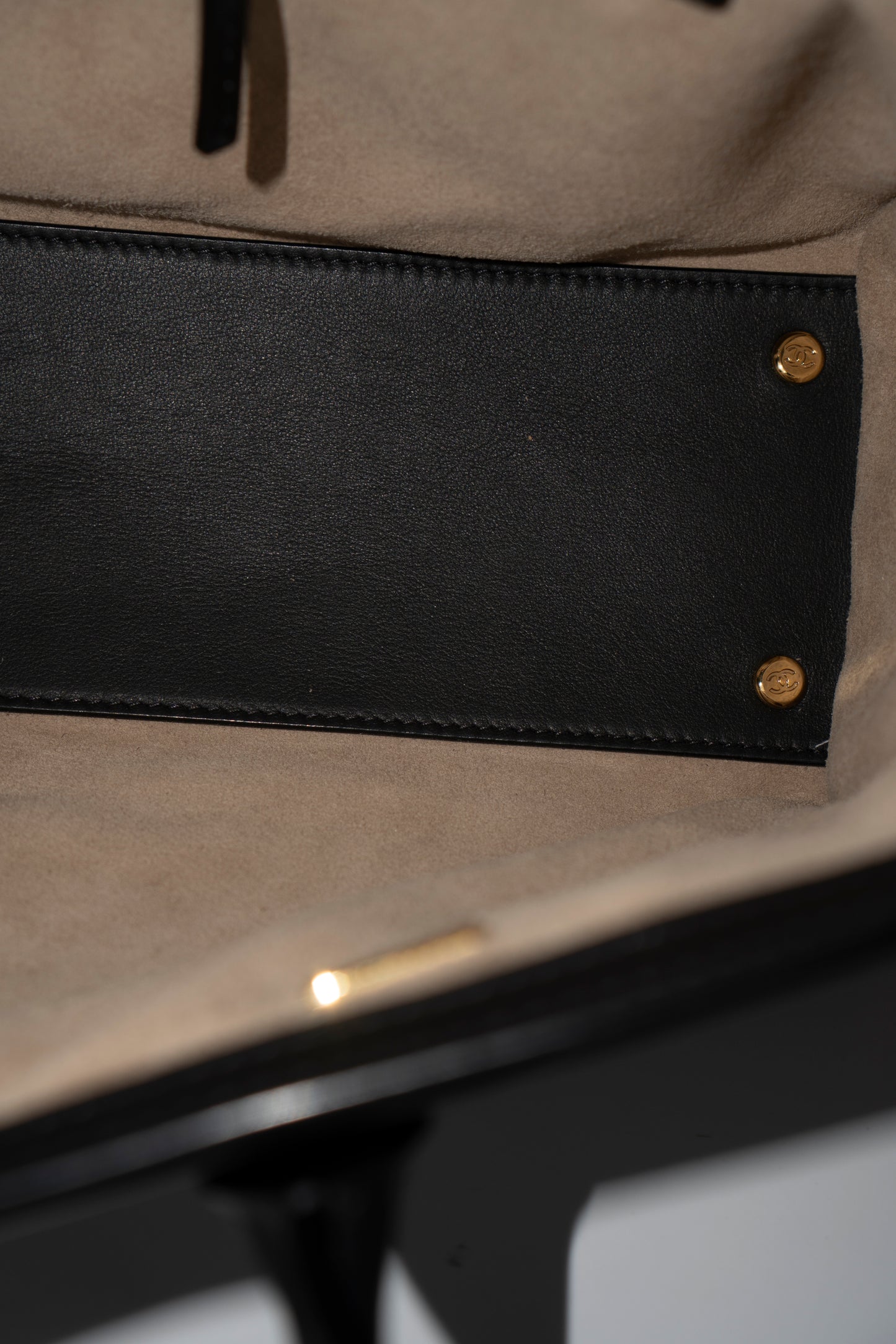 Archetype Small Shopping Tote (26S) – Black Calfskin with Gold Hardware