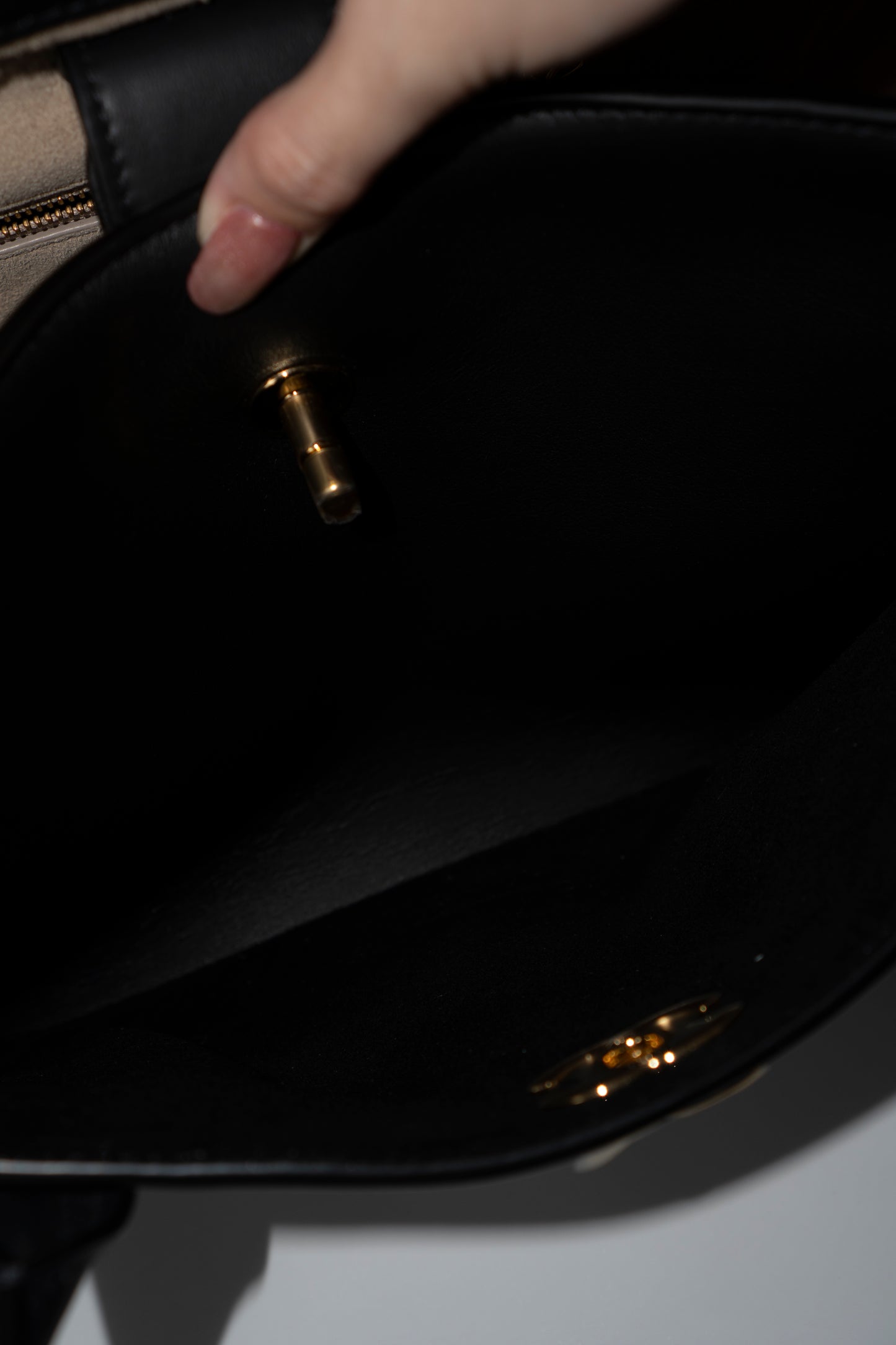 Archetype Small Shopping Tote (26S) – Black Calfskin with Gold Hardware