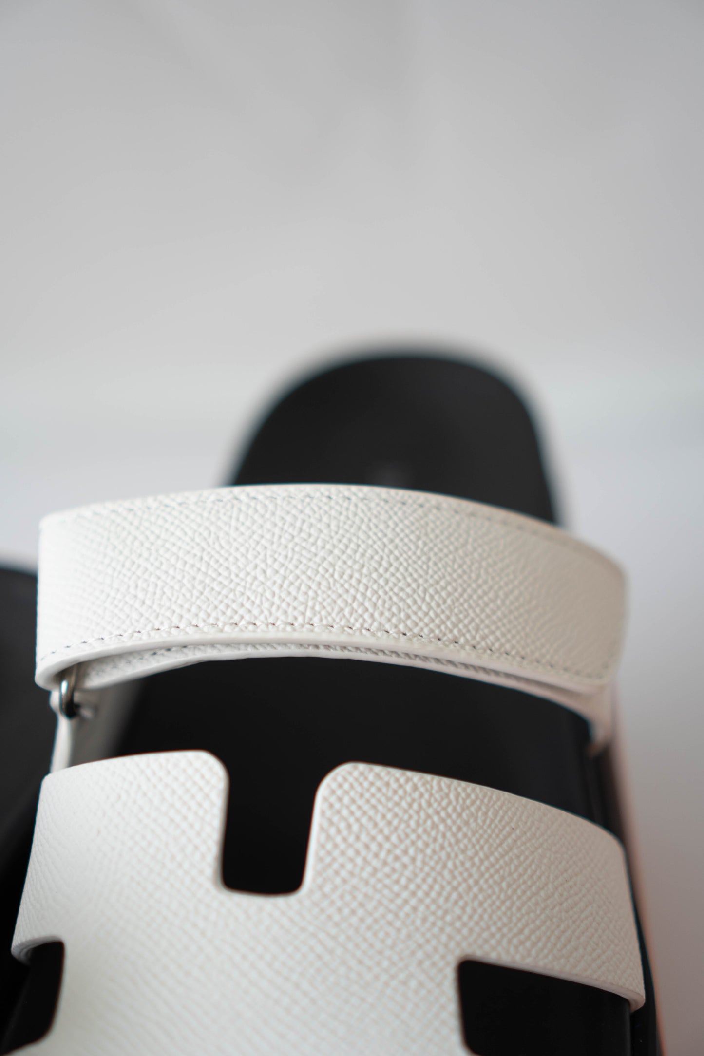 Chypre Sandals – Black Sole with White Epsom Leather