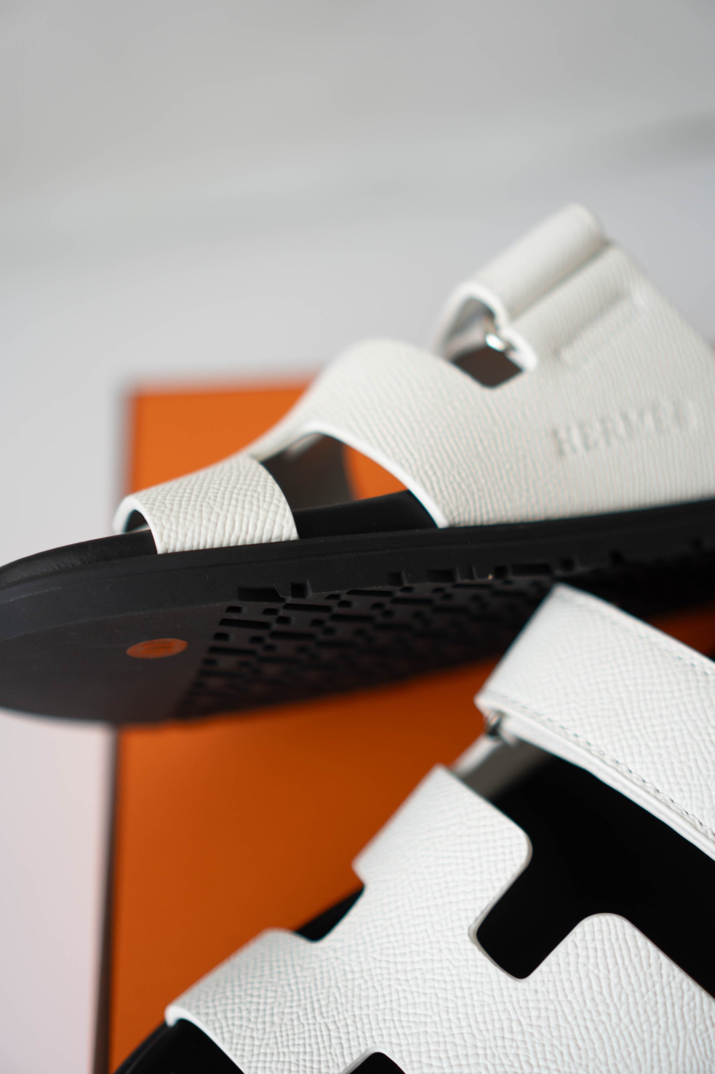 Chypre Sandals – Black Sole with White Epsom Leather