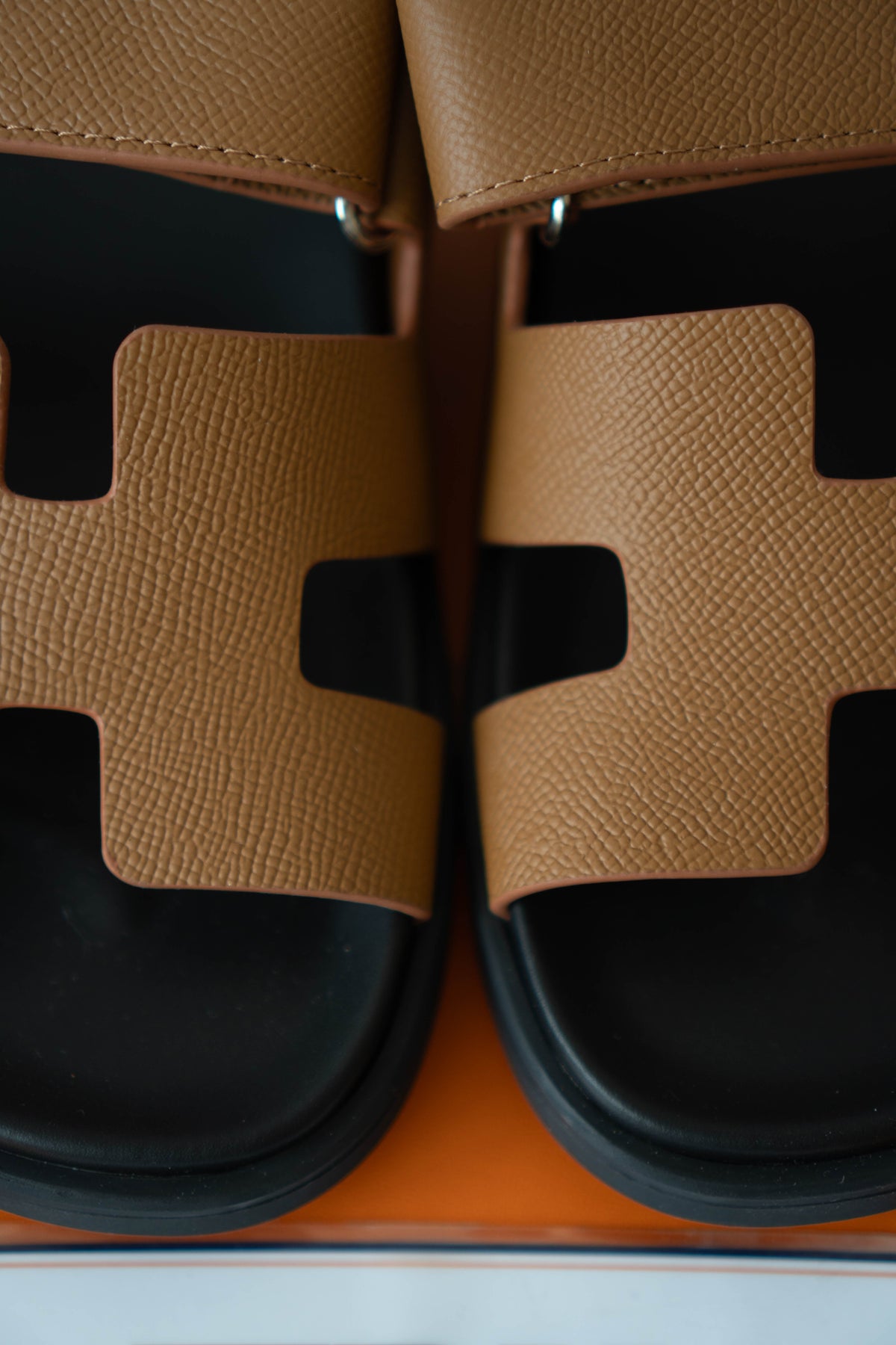 Chypre Sandals – Brown Epsom Leather with Black Sole