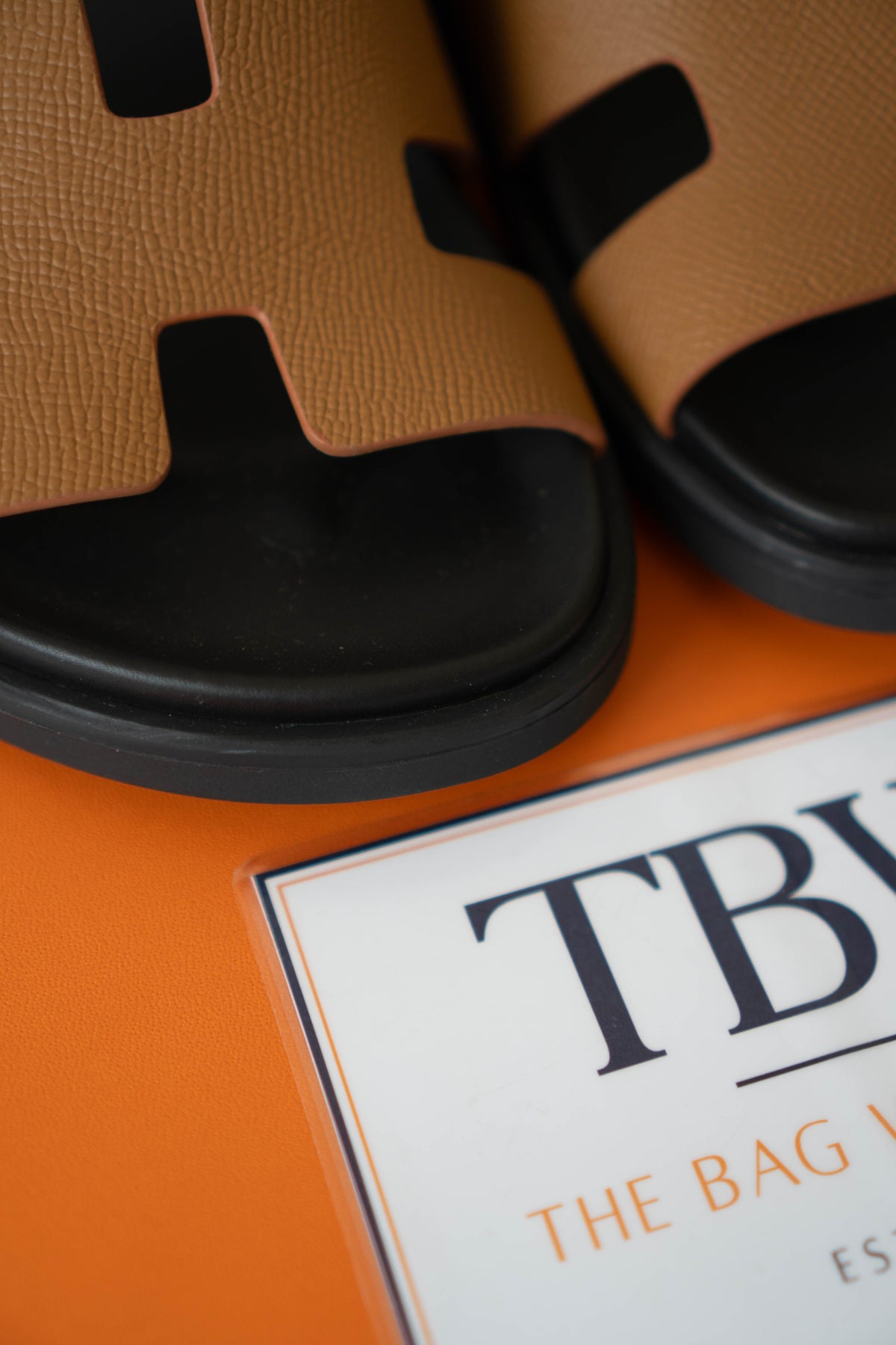 Chypre Sandals – Brown Epsom Leather with Black Sole