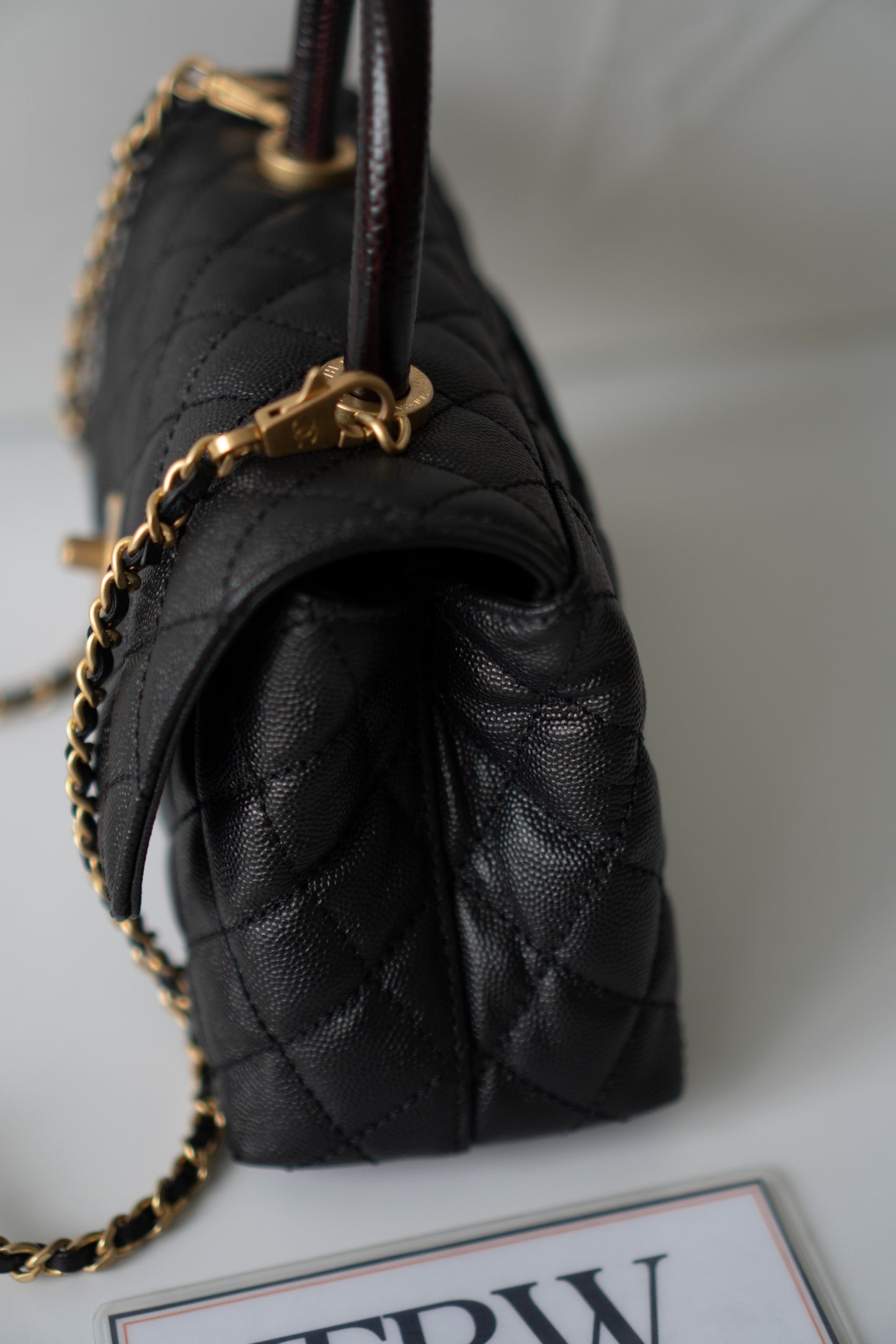 Coco Handle – Black Caviar with Gold Hardware & Snakeskin Handle