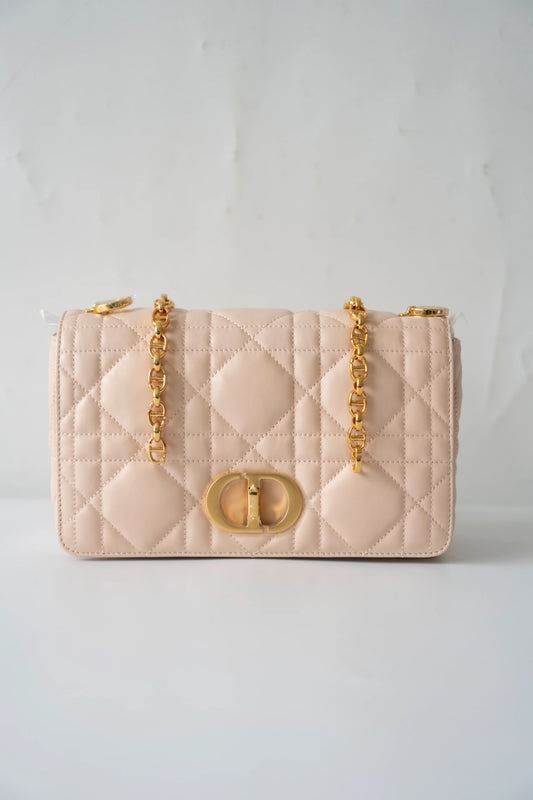 Caro Medium – Powder Beige Lambskin with Gold Hardware