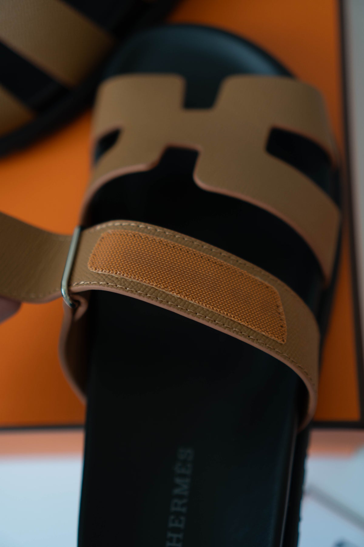 Chypre Sandals – Brown Epsom Leather with Black Sole