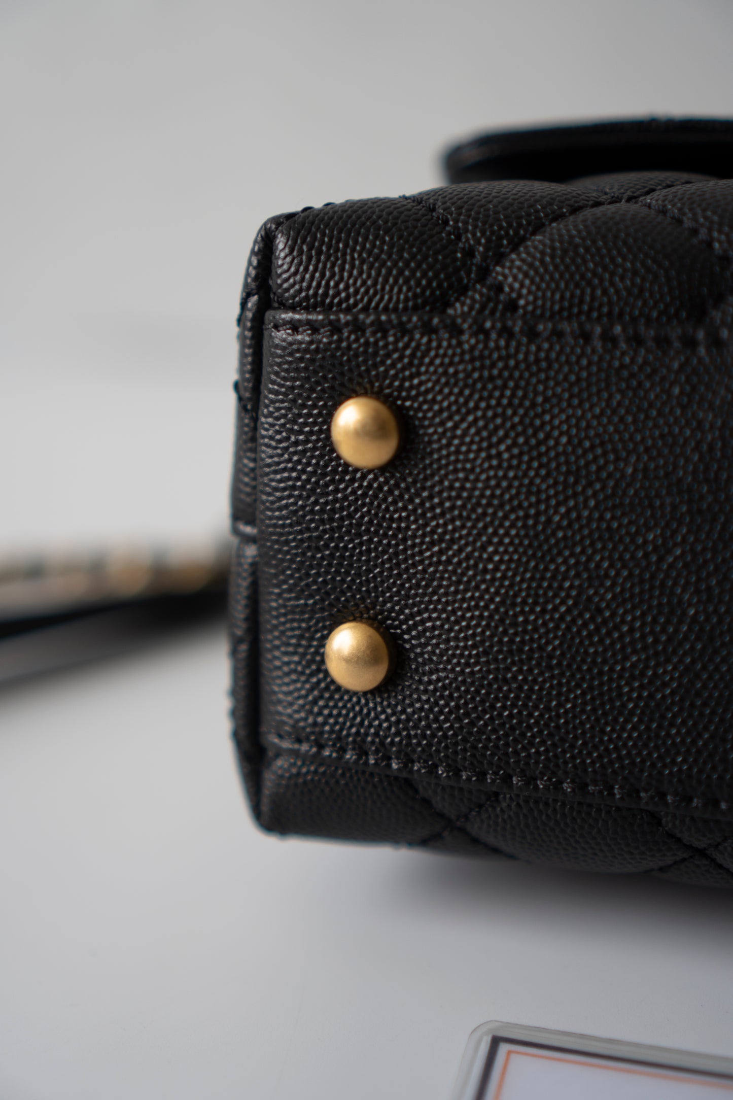 Coco Handle – Black Caviar with Gold Hardware & Snakeskin Handle