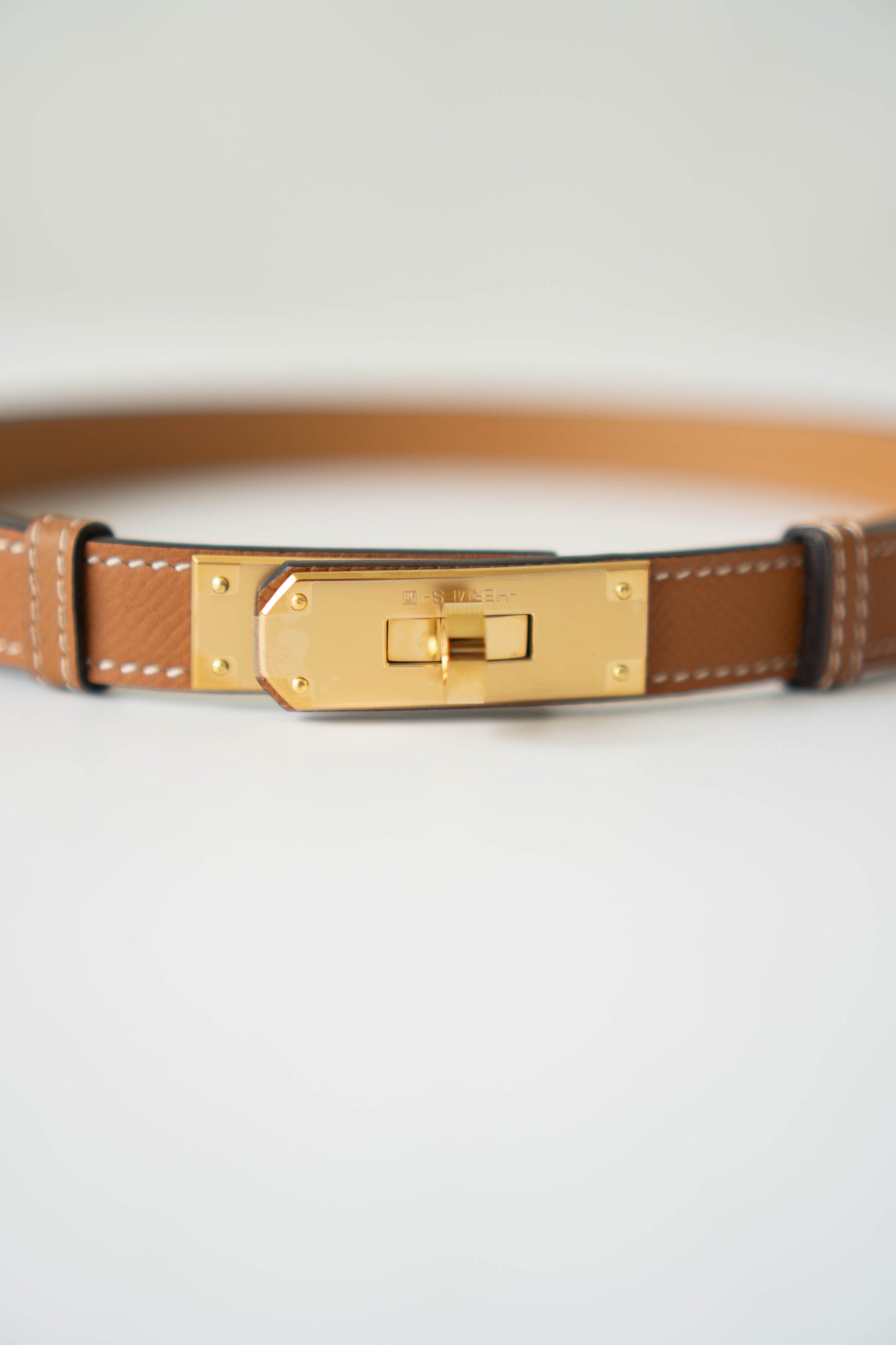 KL Belt – Gold Epsom Leather with Gold Hardware