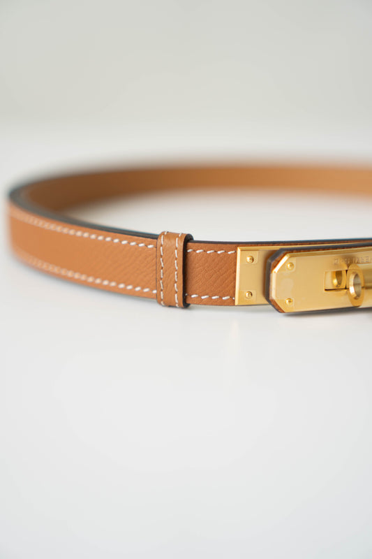 KL Belt – Gold Epsom Leather with Gold Hardware