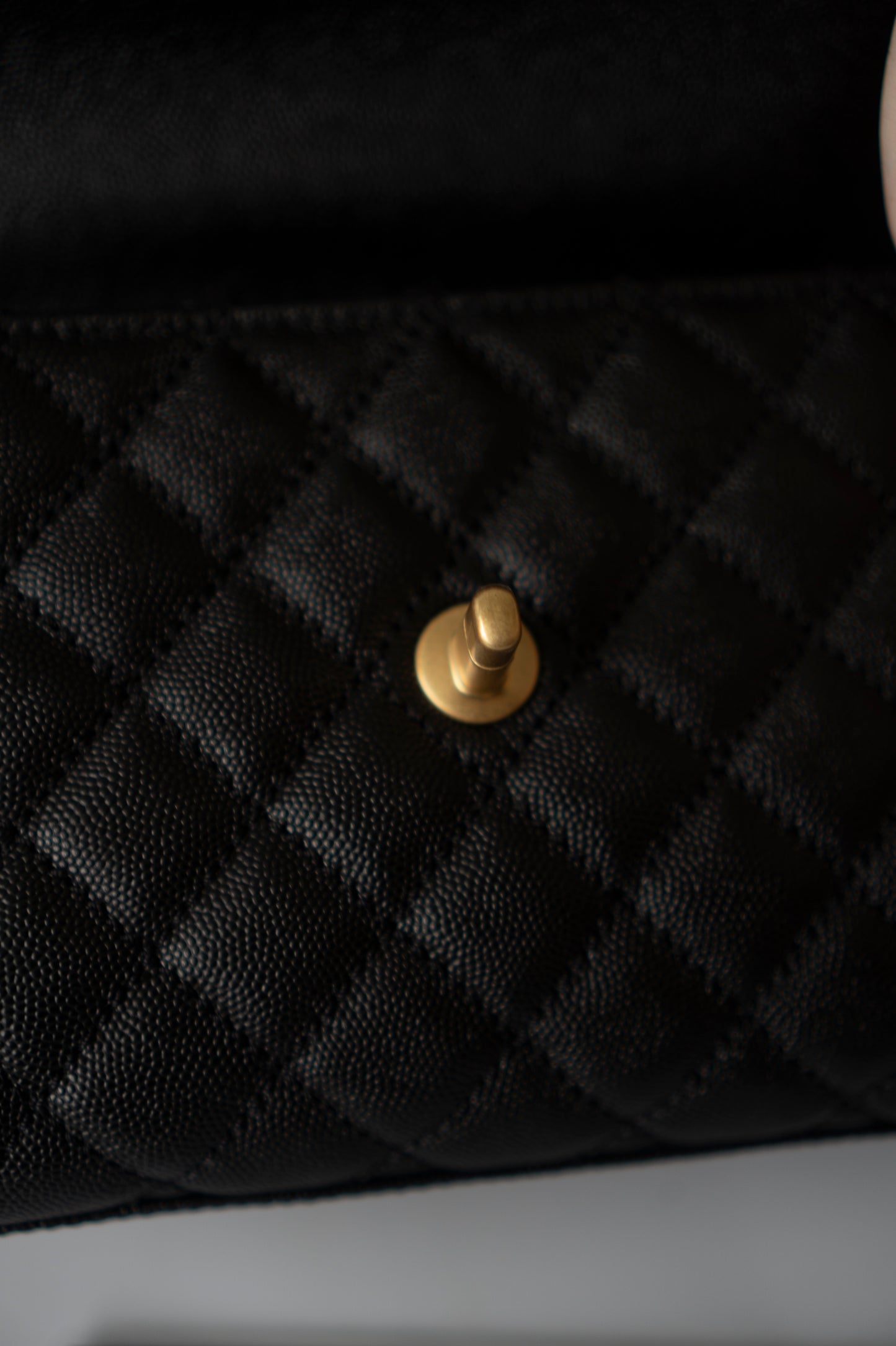 Coco Handle – Black Caviar with Gold Hardware & Snakeskin Handle