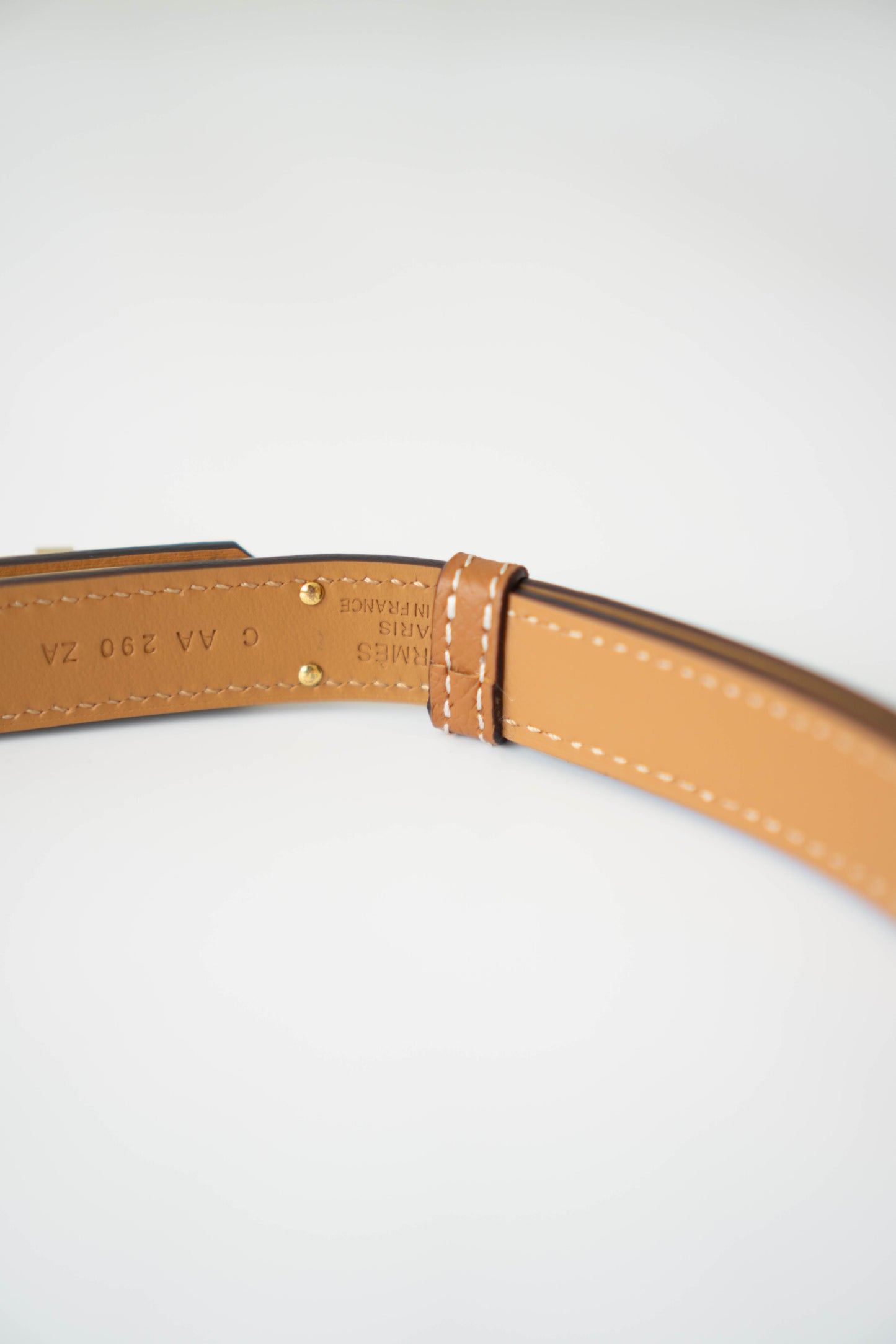 KL Belt – Gold Epsom Leather with Gold Hardware