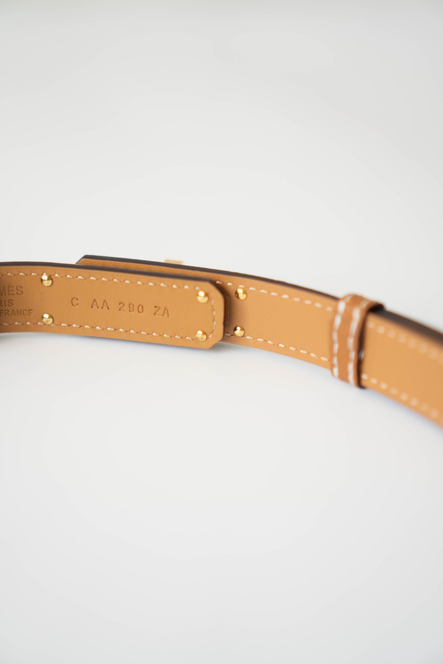 KL Belt – Gold Epsom Leather with Gold Hardware