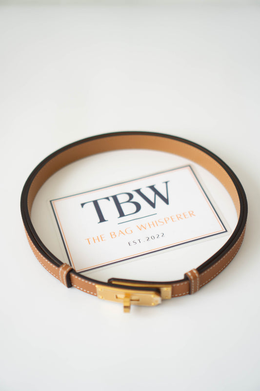KL Belt – Gold Epsom Leather with Gold Hardware