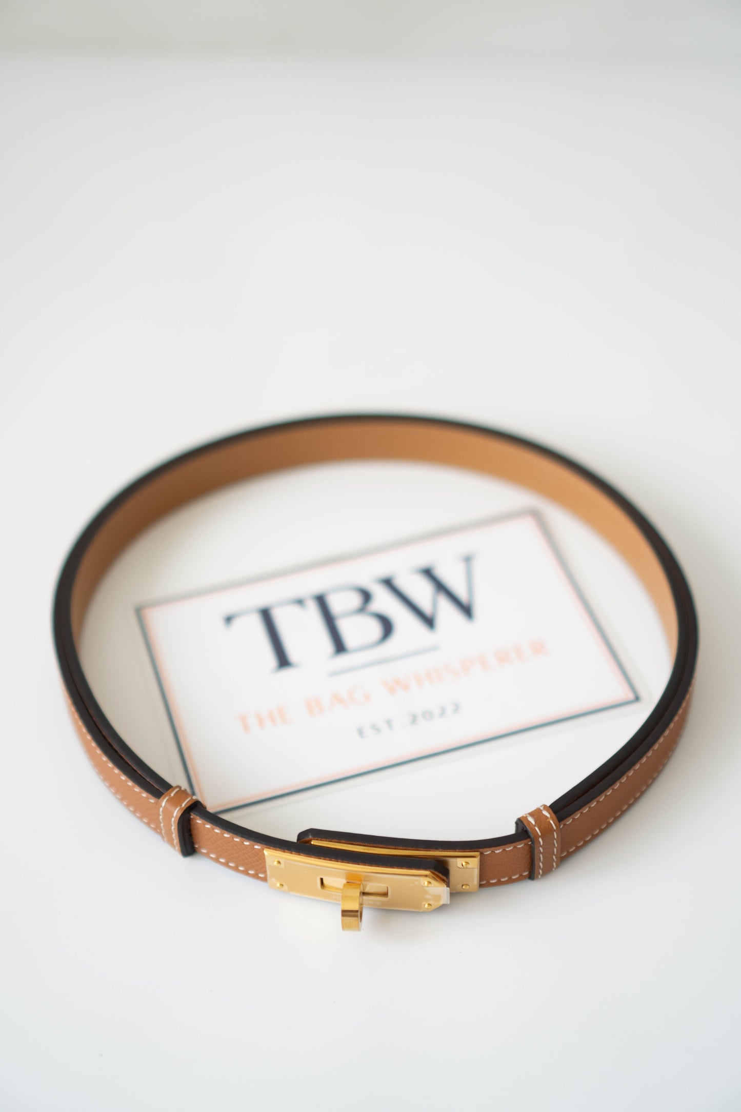 KL Belt – Gold Epsom Leather with Gold Hardware