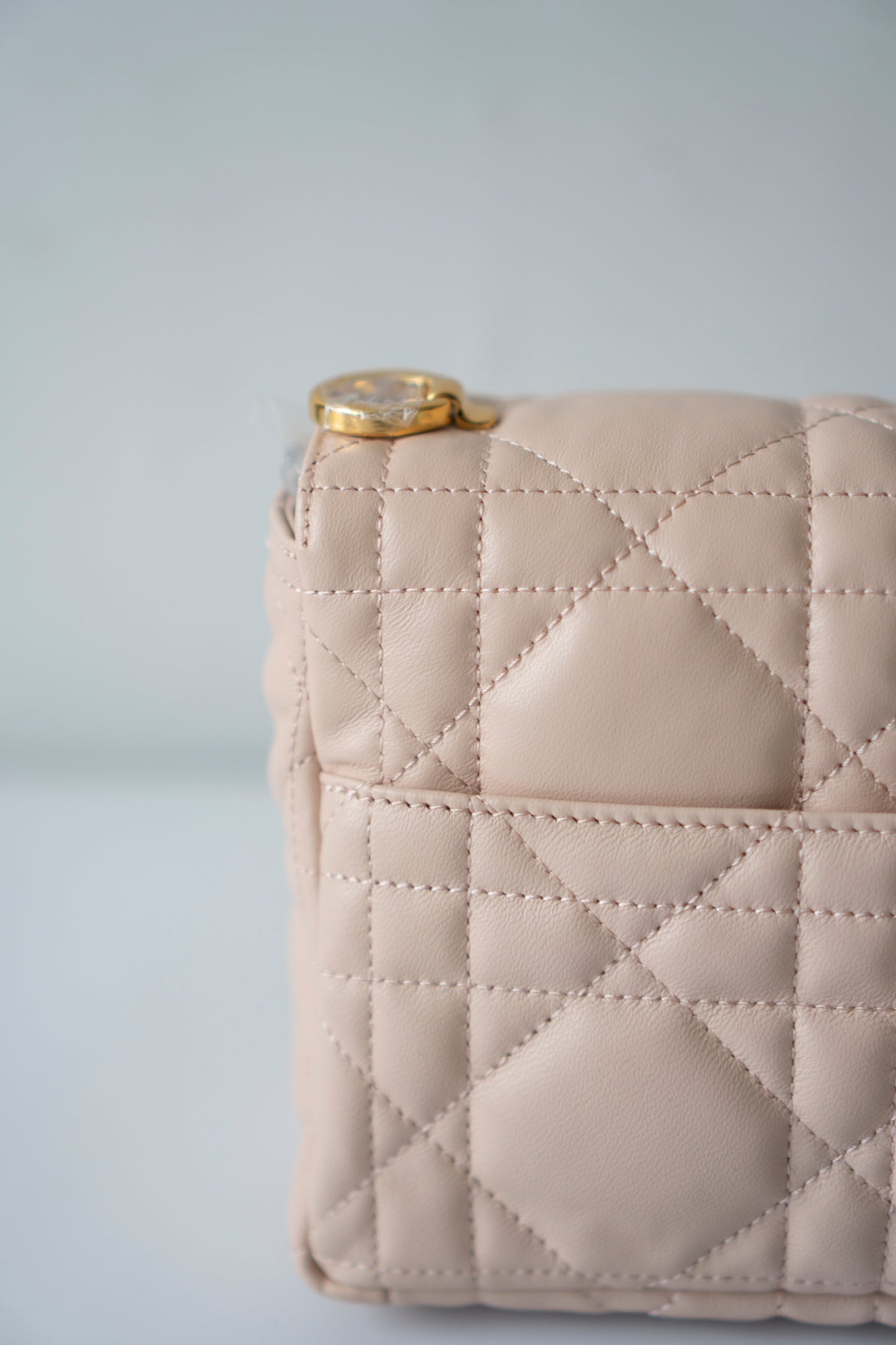 Caro Medium – Powder Beige Lambskin with Gold Hardware