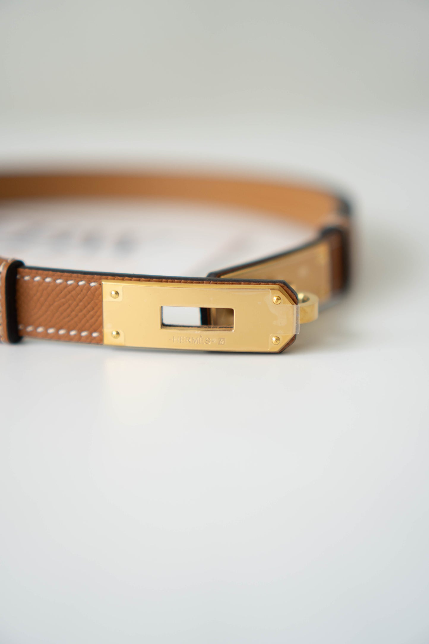 KL Belt – Gold Epsom Leather with Gold Hardware