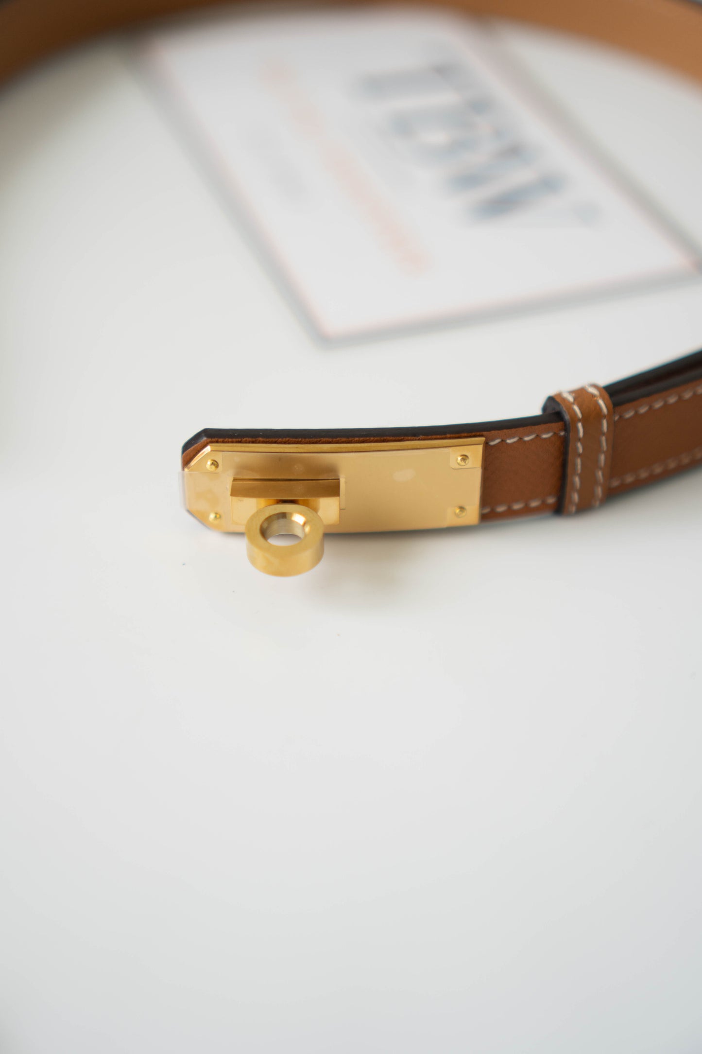 KL Belt – Gold Epsom Leather with Gold Hardware
