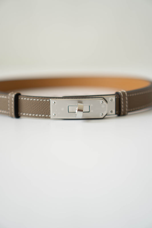 KL Belt – Etoupe Epsom Leather with Palladium Hardware