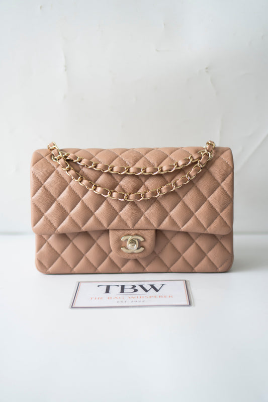 Classic Flap Medium – Dark Beige Caviar with Gold Hardware